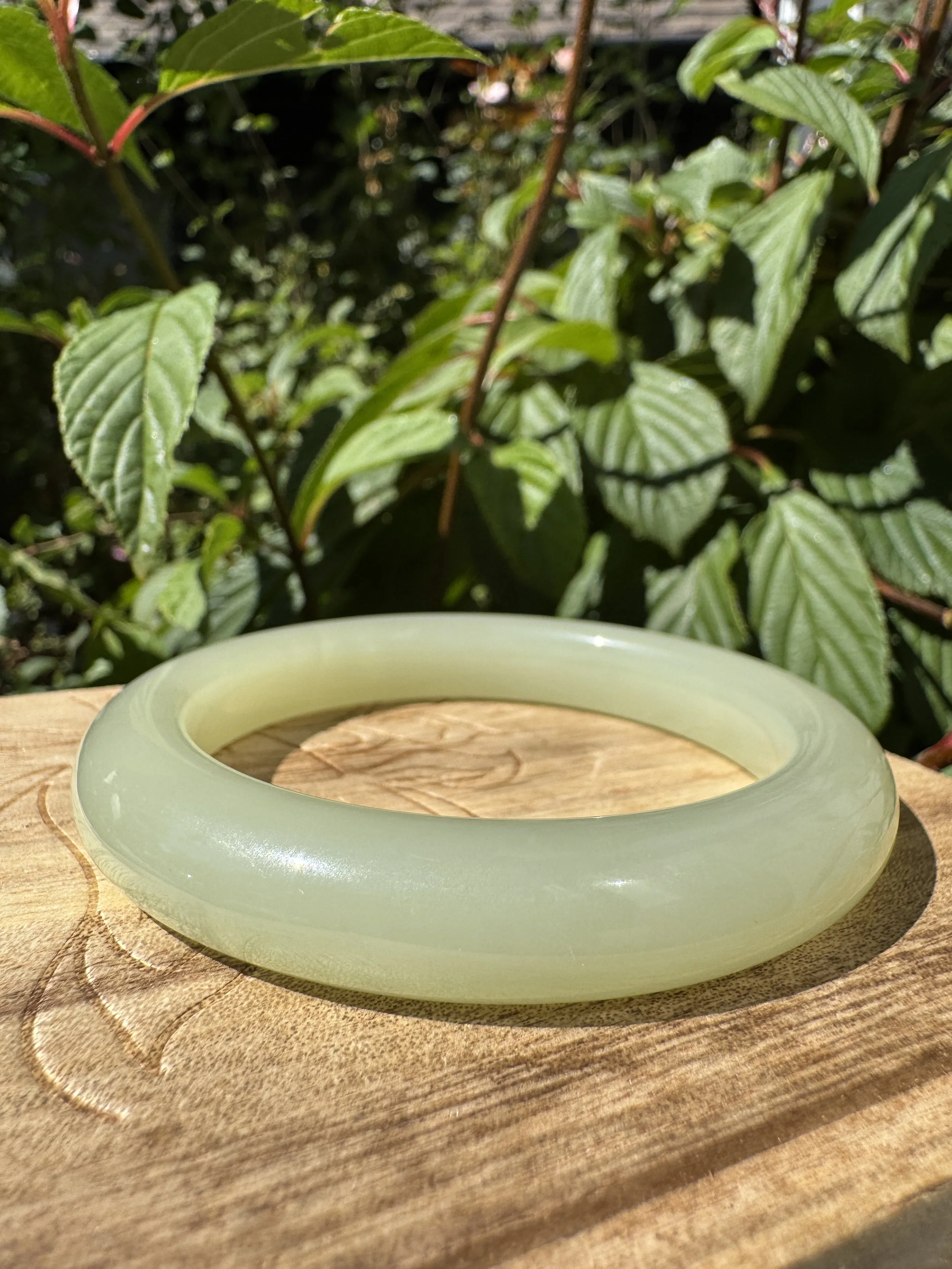 58.4mm Certified Natural Nephrite Jade Bangle bracelet