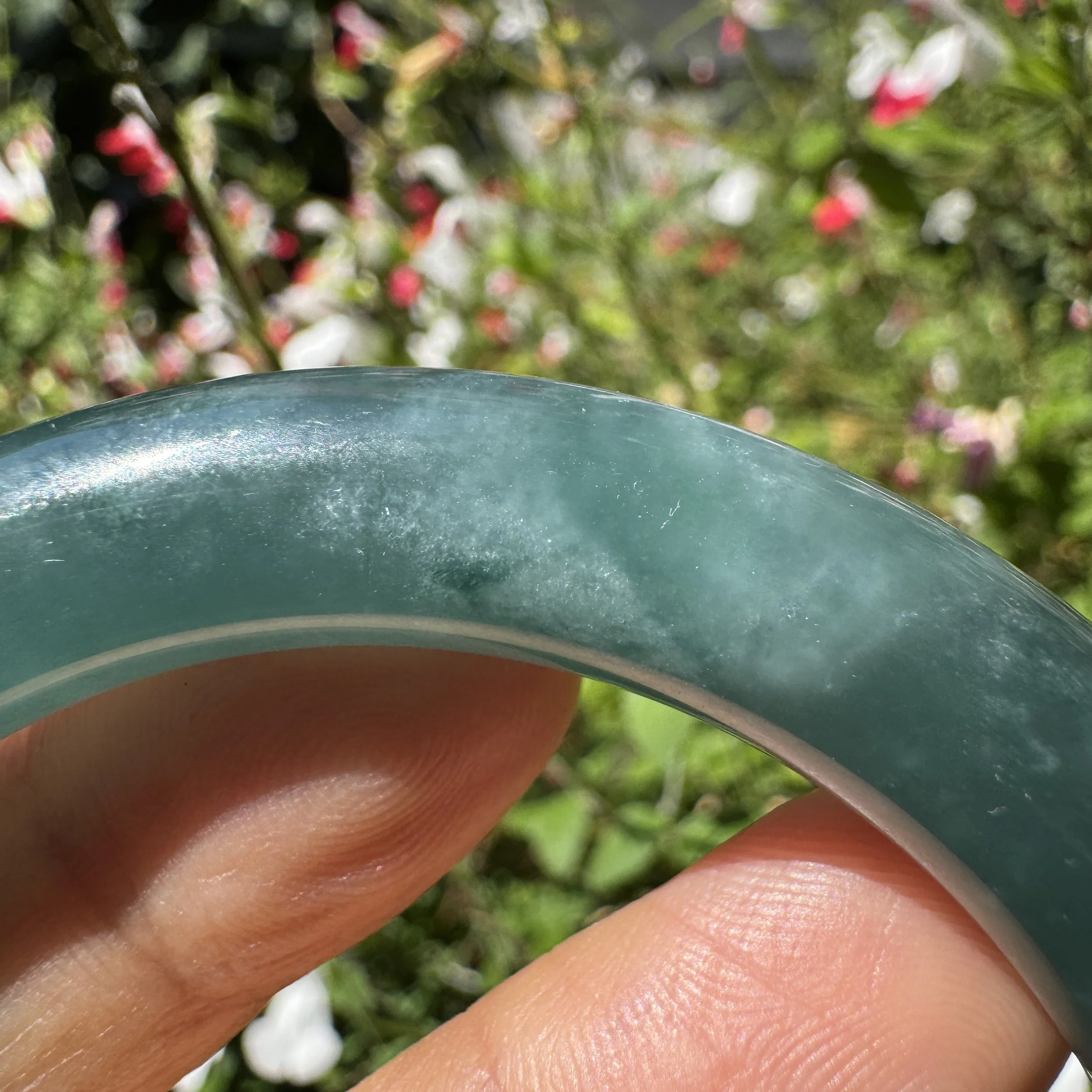 blue icy jadeite  bangle - jademastervancouver.com
