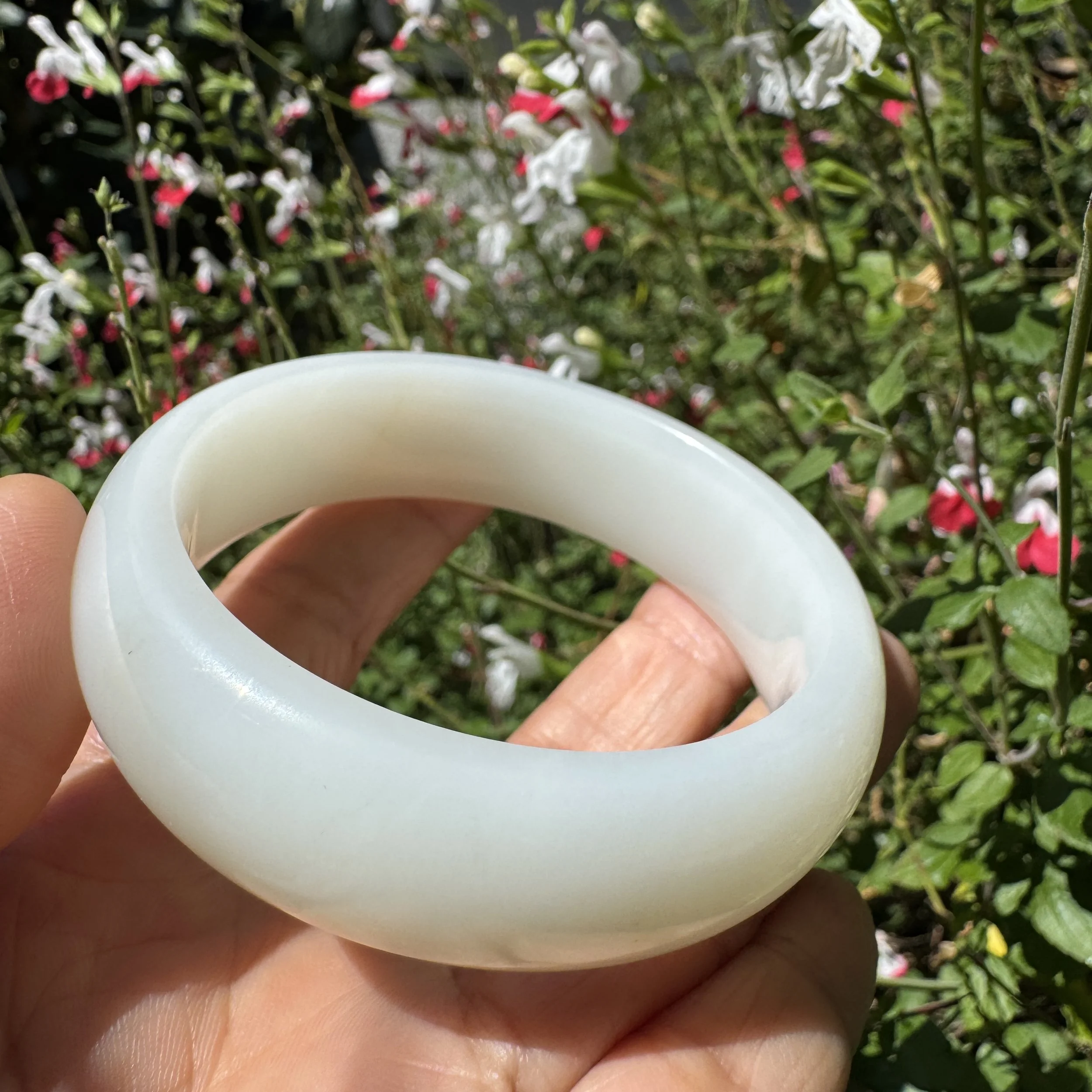 mutton white fat nephrite jade bangle-jademastetvancouver.com