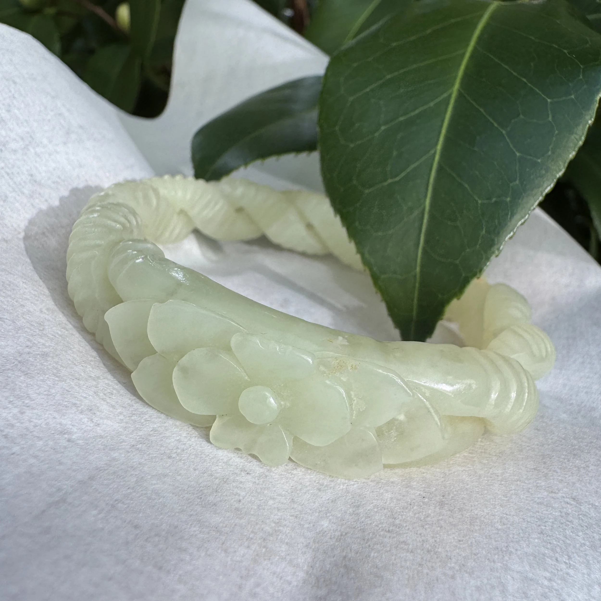 Jade bangle bracelet (59.4mm) - Hetian yellow nephrite jade