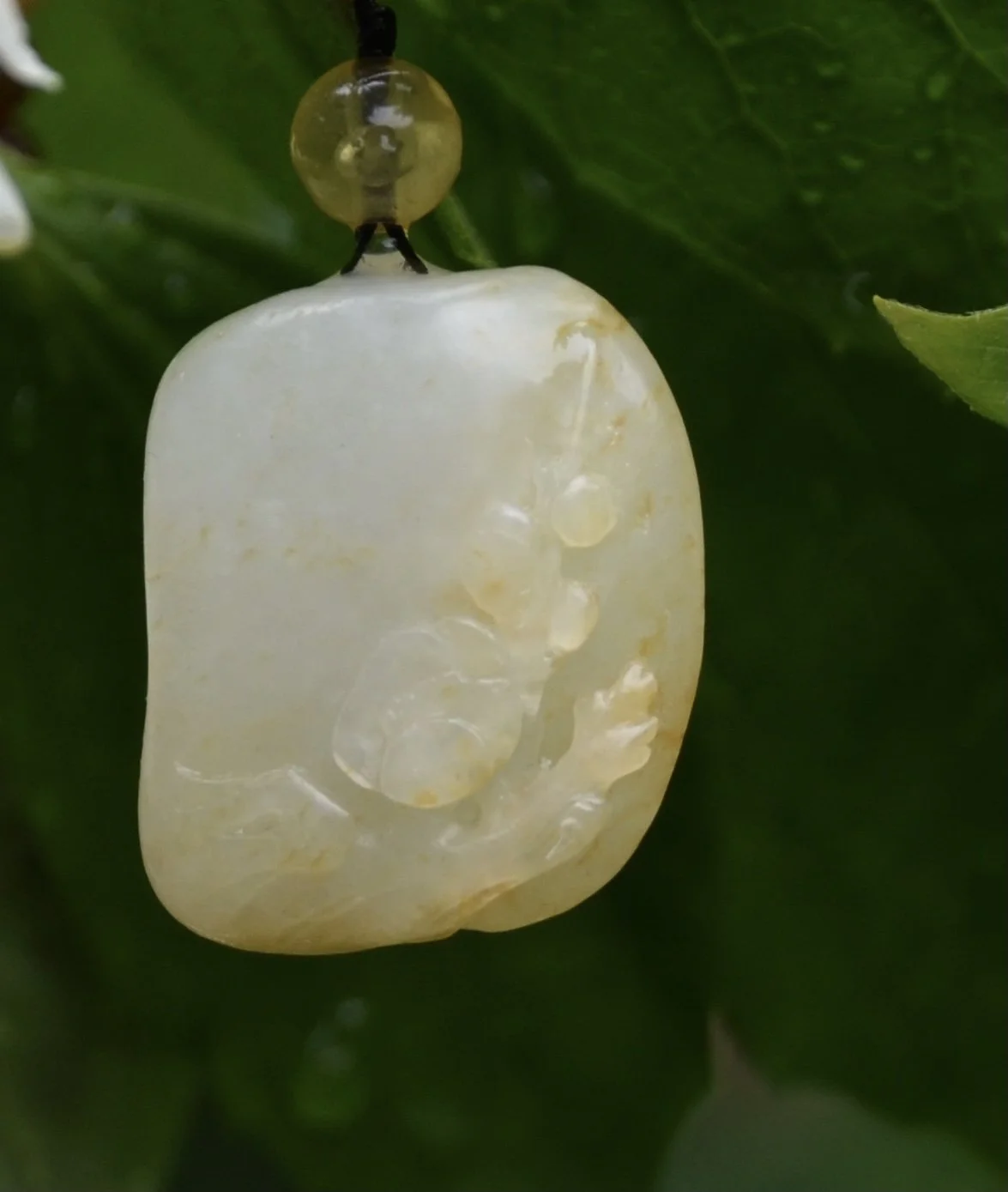 Hetian Zi Liao nephrite jade pendant carved by Yuan Jiaqi