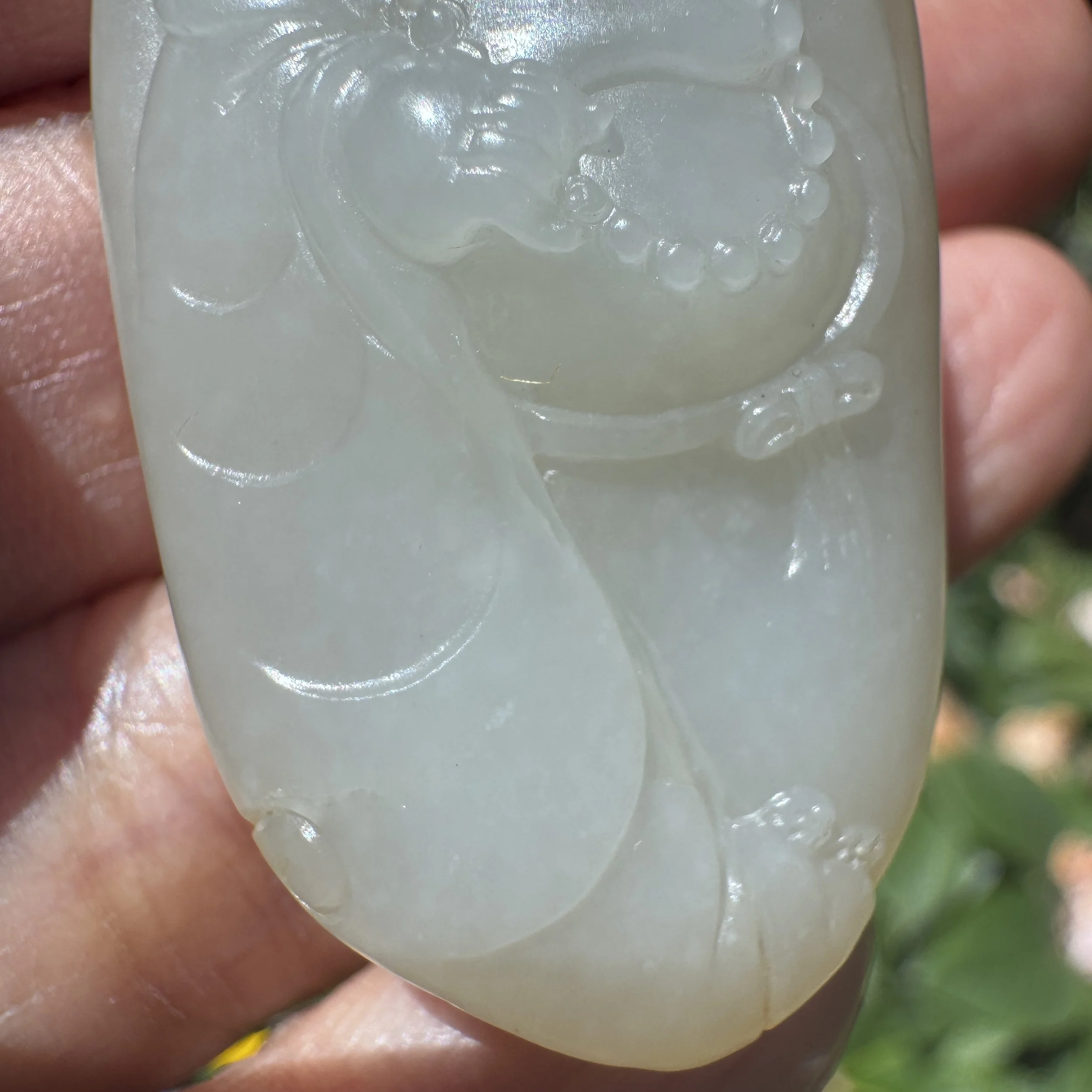 op grade Hetian mutton fat white seed jade- jademastervancouver