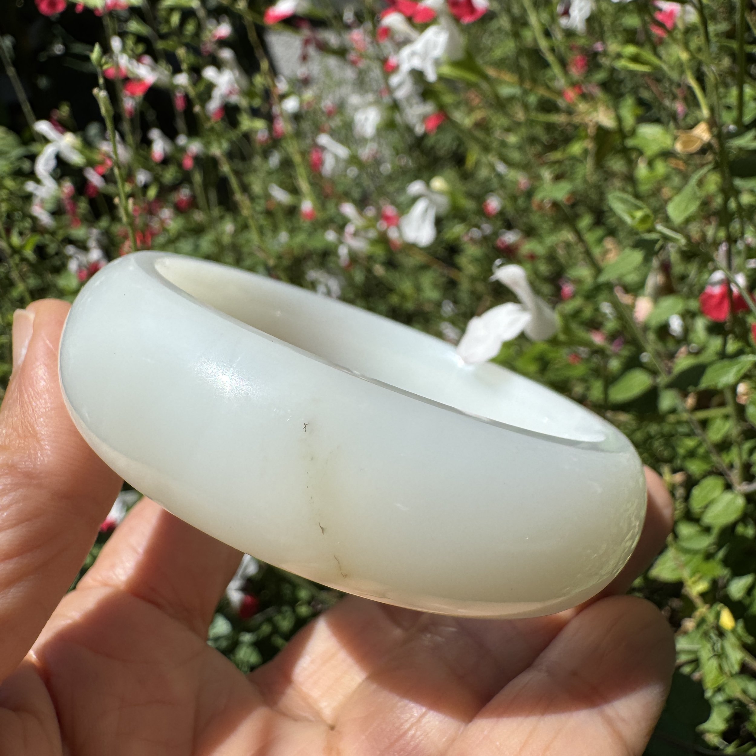 mutton white fat nephrite jade bangle-jademastetvancouver.com