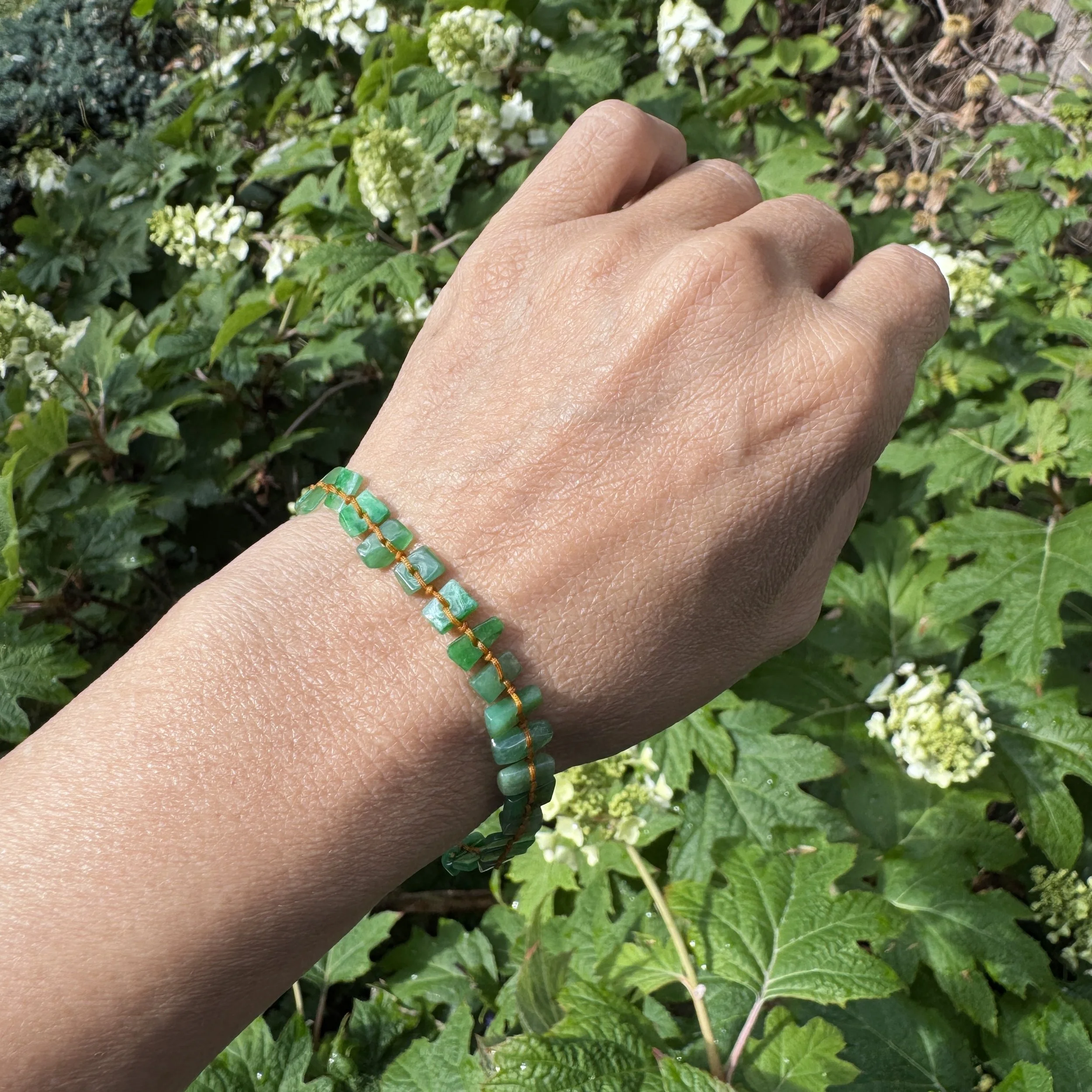 Green Jade Beads Bracelet