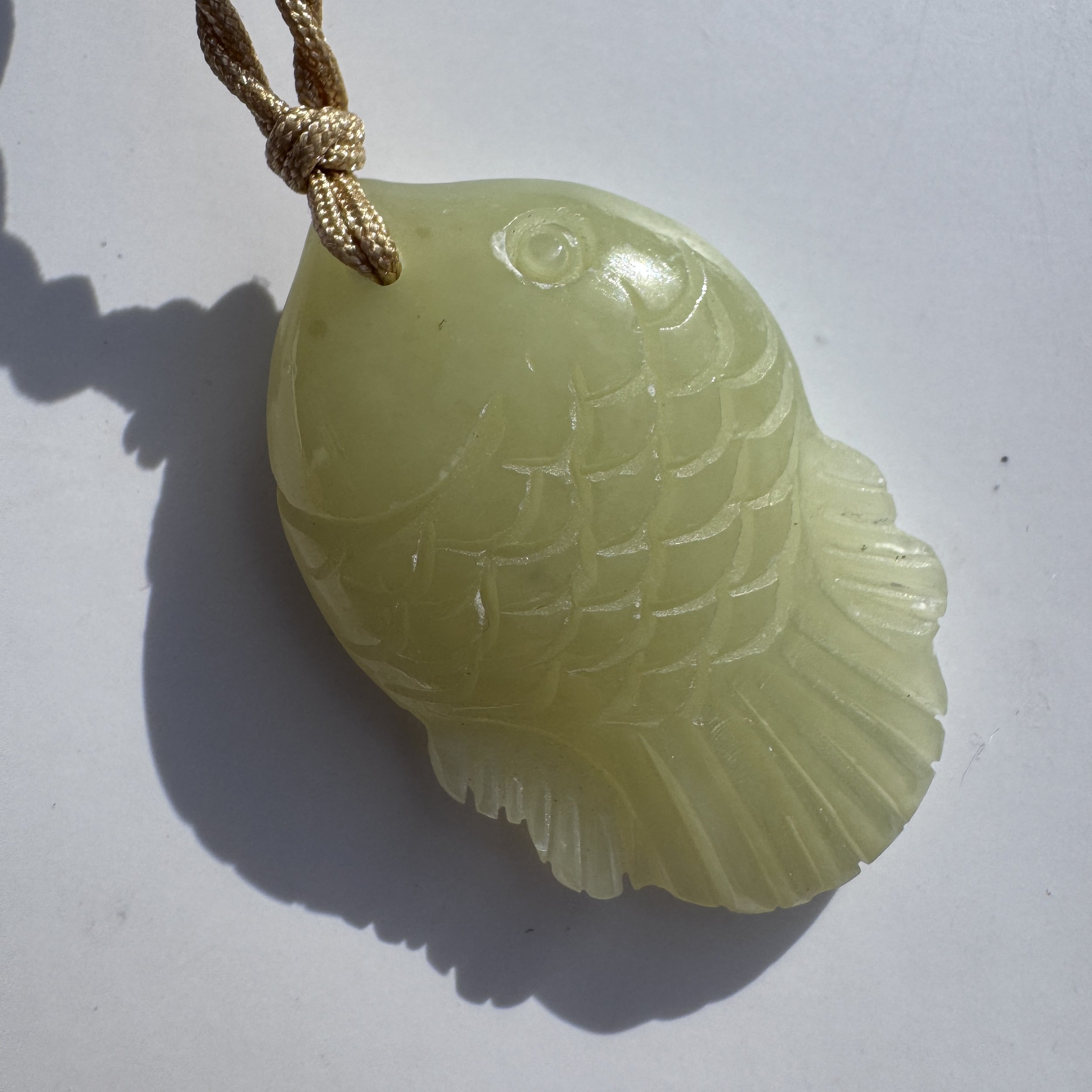 Yellow Nephrite Jade Pendant Necklace