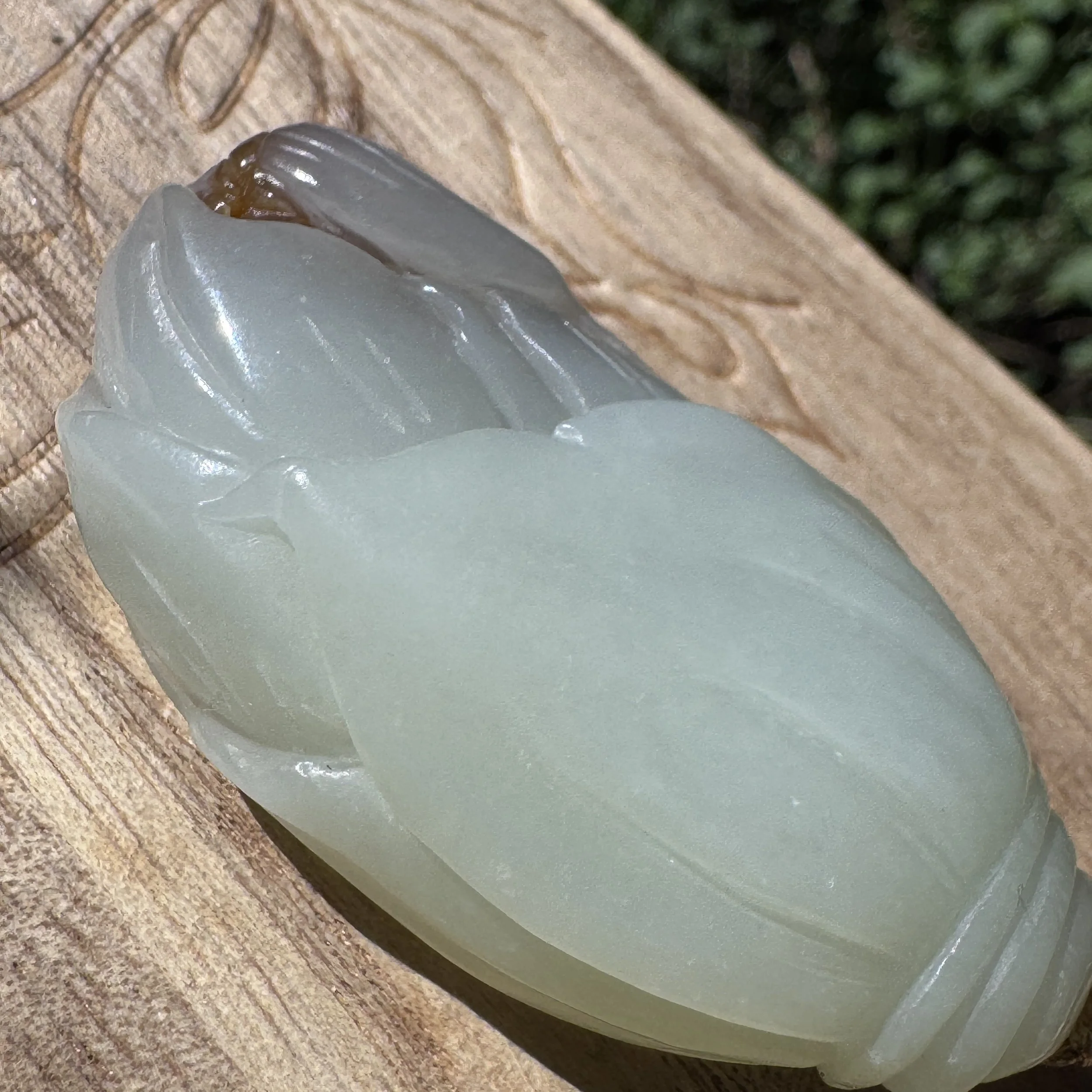 Hand-Carved Top-Grade Hetian mutton fat white and sugar Nephrite Jade Pendant- corn