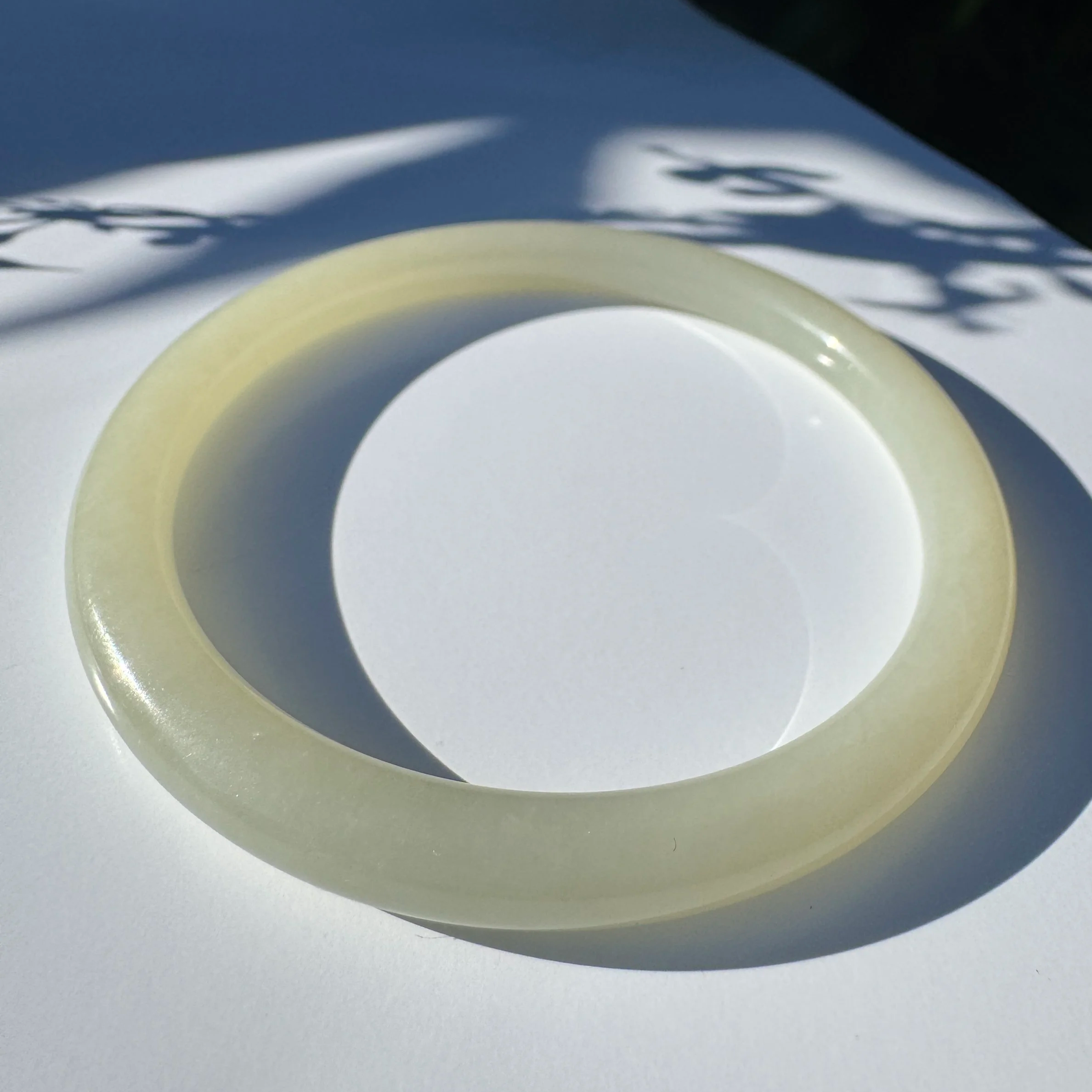 Xinjiang white nephrite jade bangle bracelet