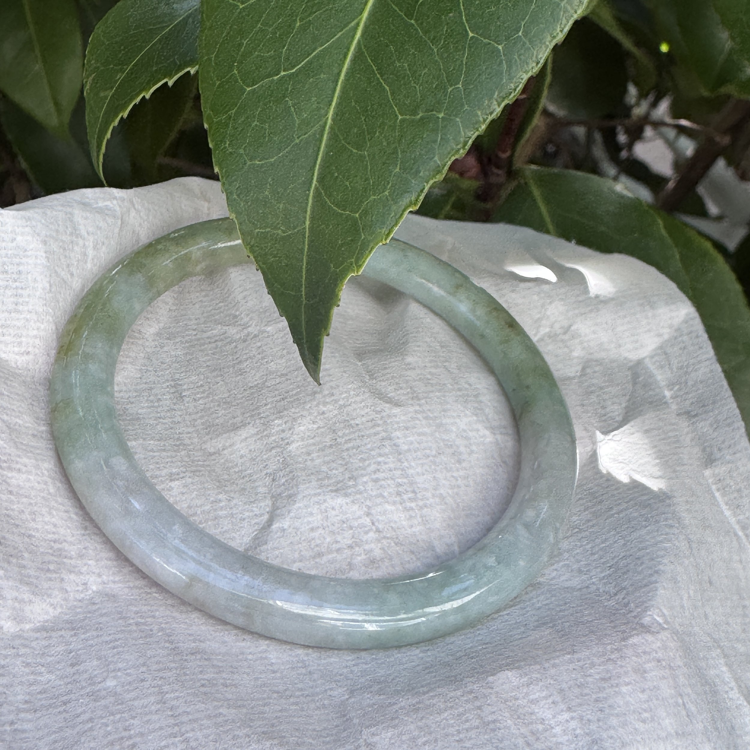 Jade bangle bracelet (52.3mm)- Myanmar jadeite