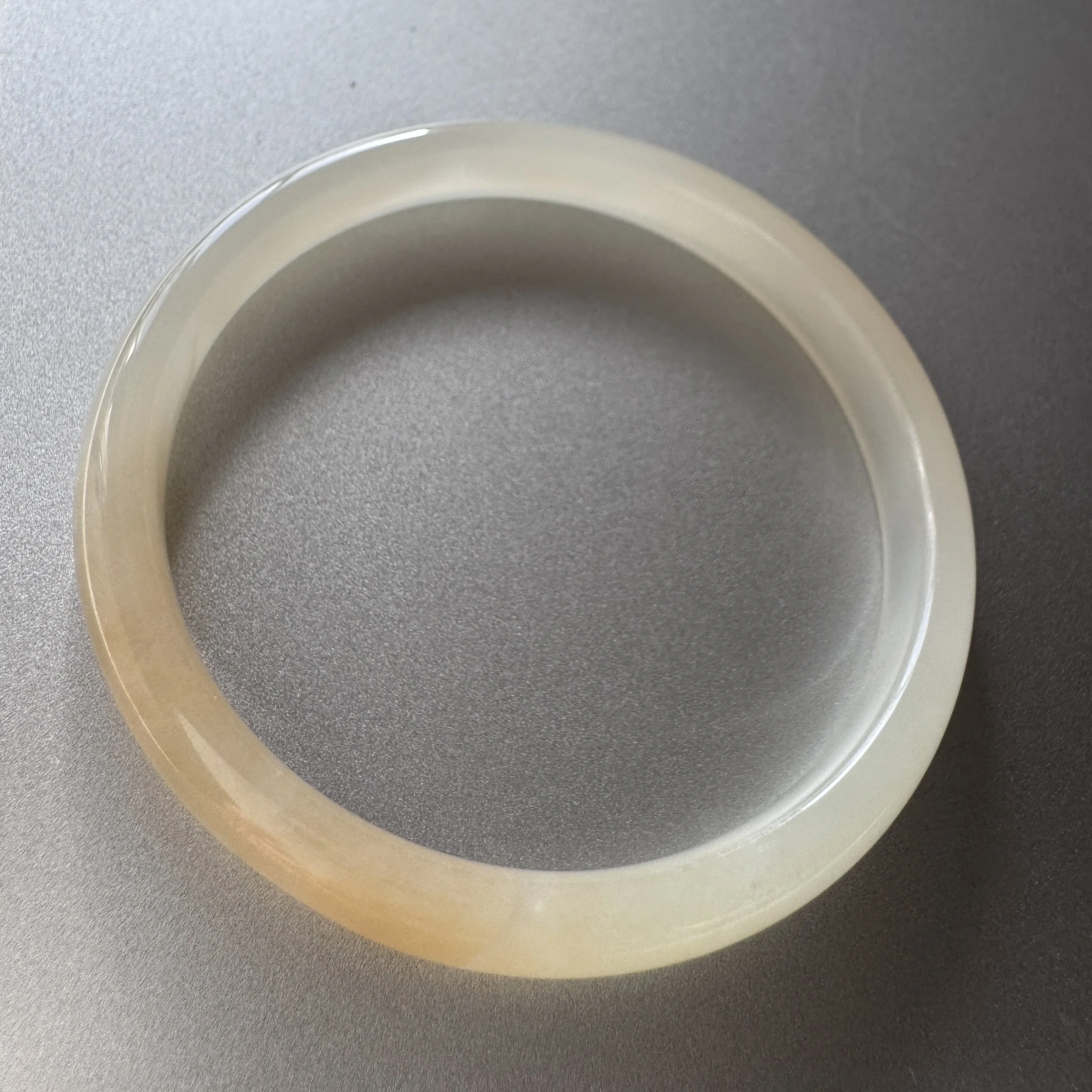 Jade bangle bracelet (55.8mm) - High grade Hetian sugar white nephrite jade