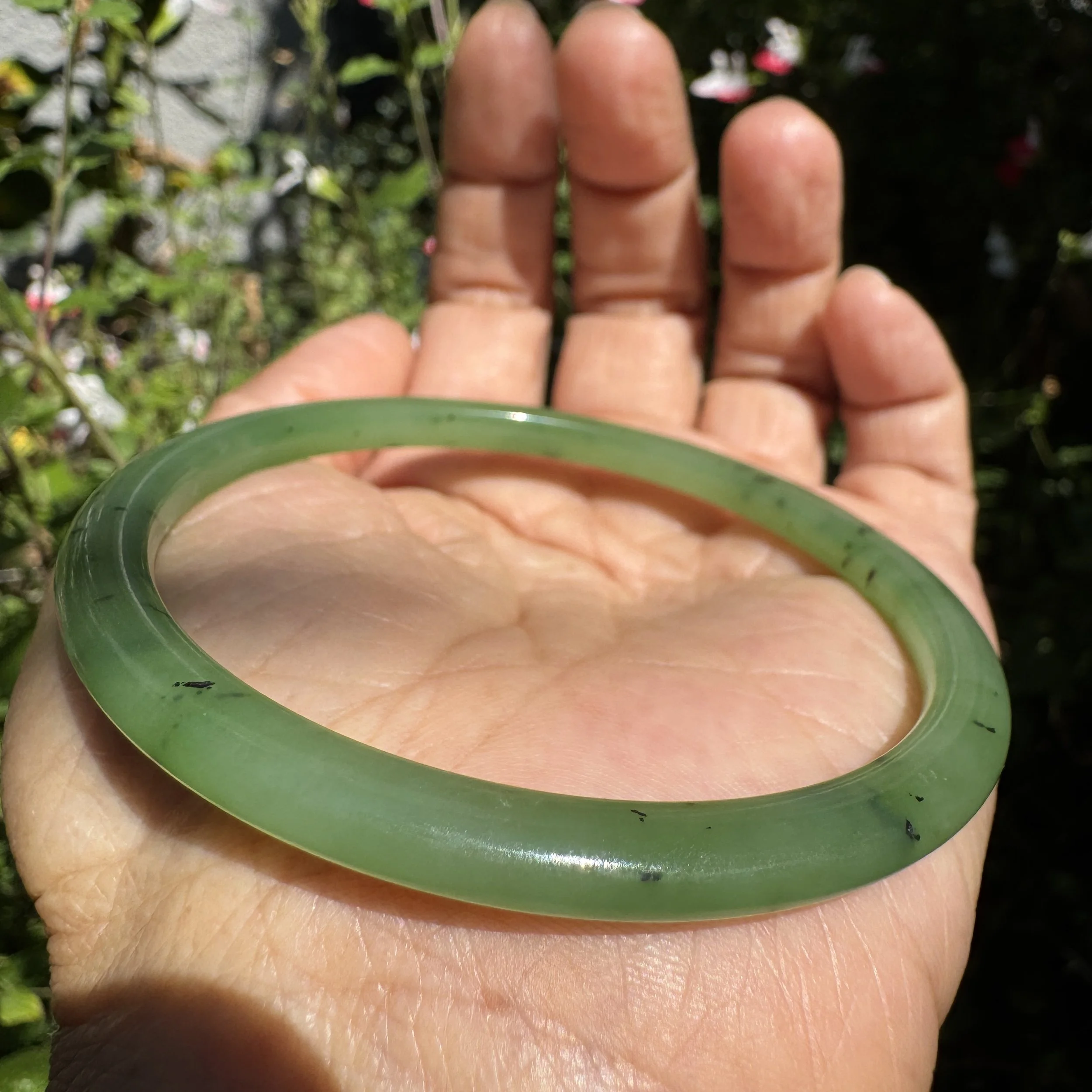 59.3mm green jade bangle bracelet