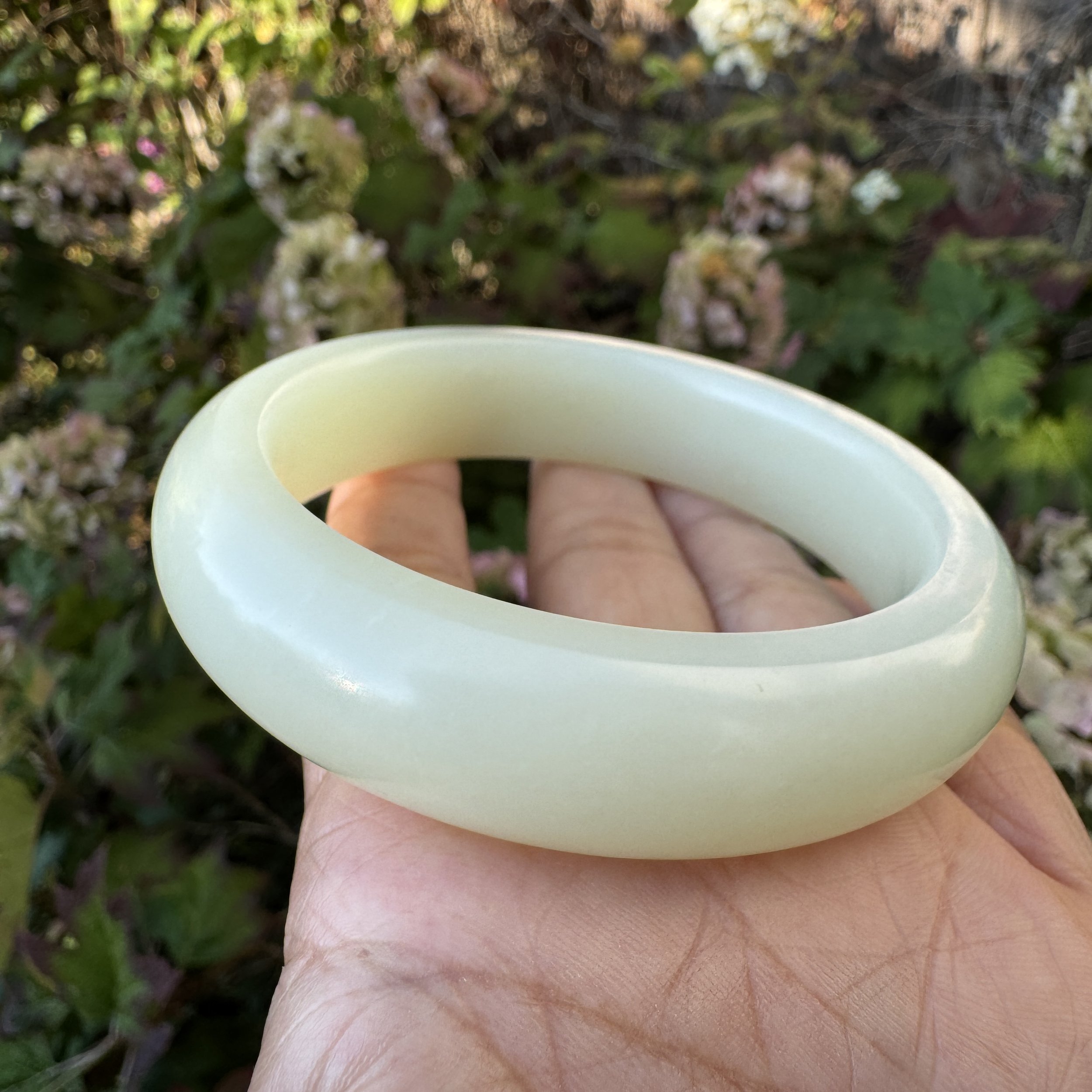 61.5mm Hetian Mutton Fat White bangle