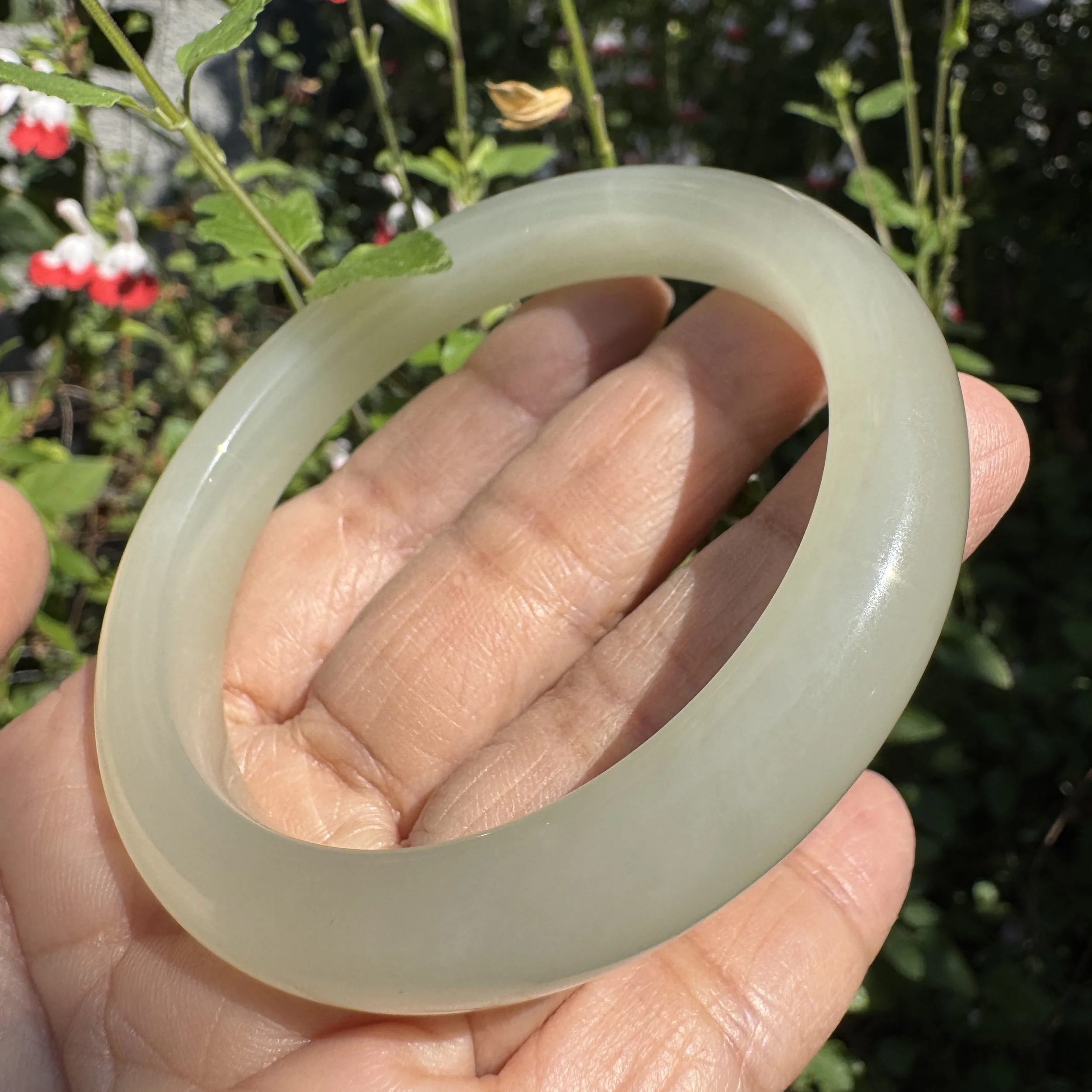 57.5mm Hetian Jade bangle bracelet
