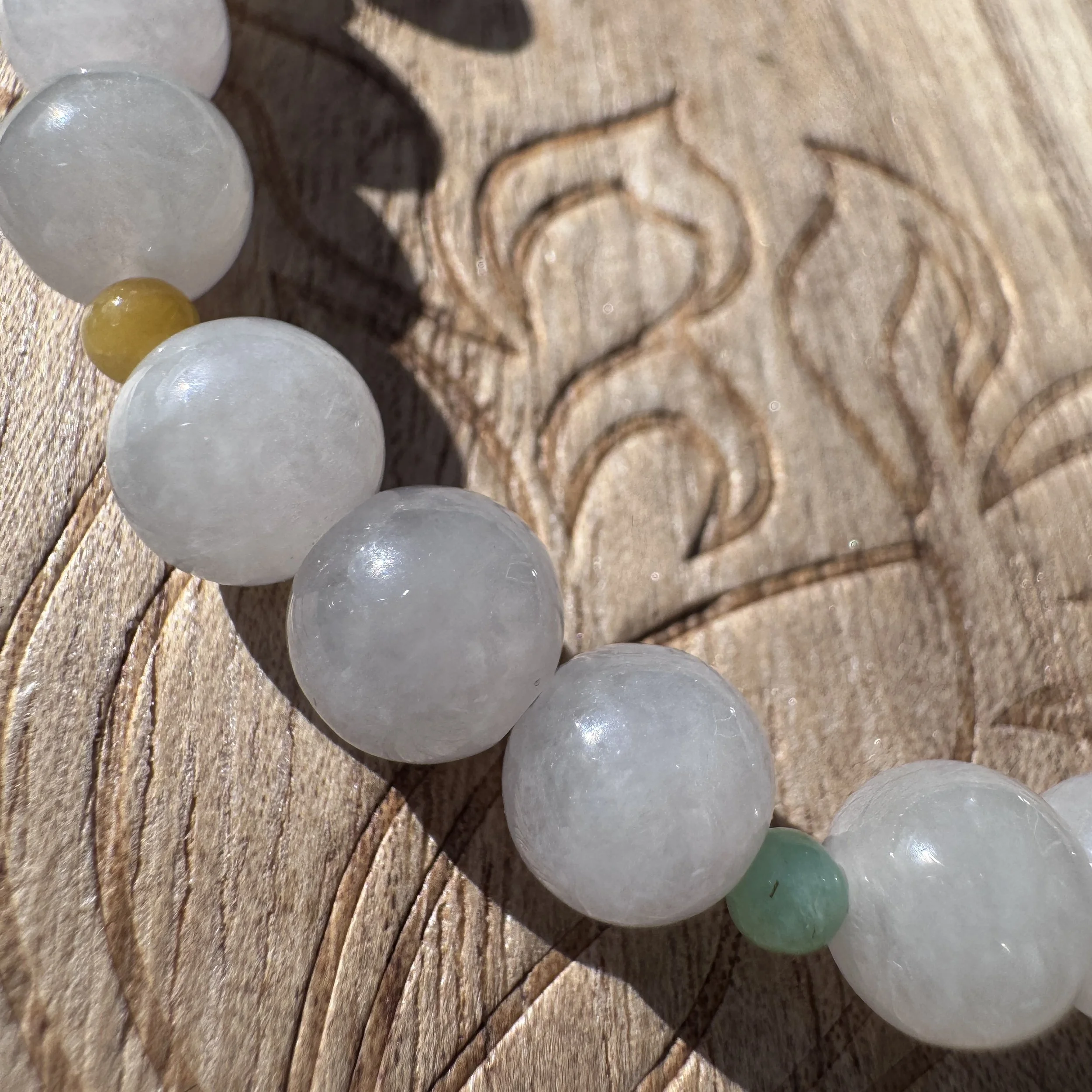 Jade bracelet-Icy purple Myanmar jadeite beads-sterling silver clasp