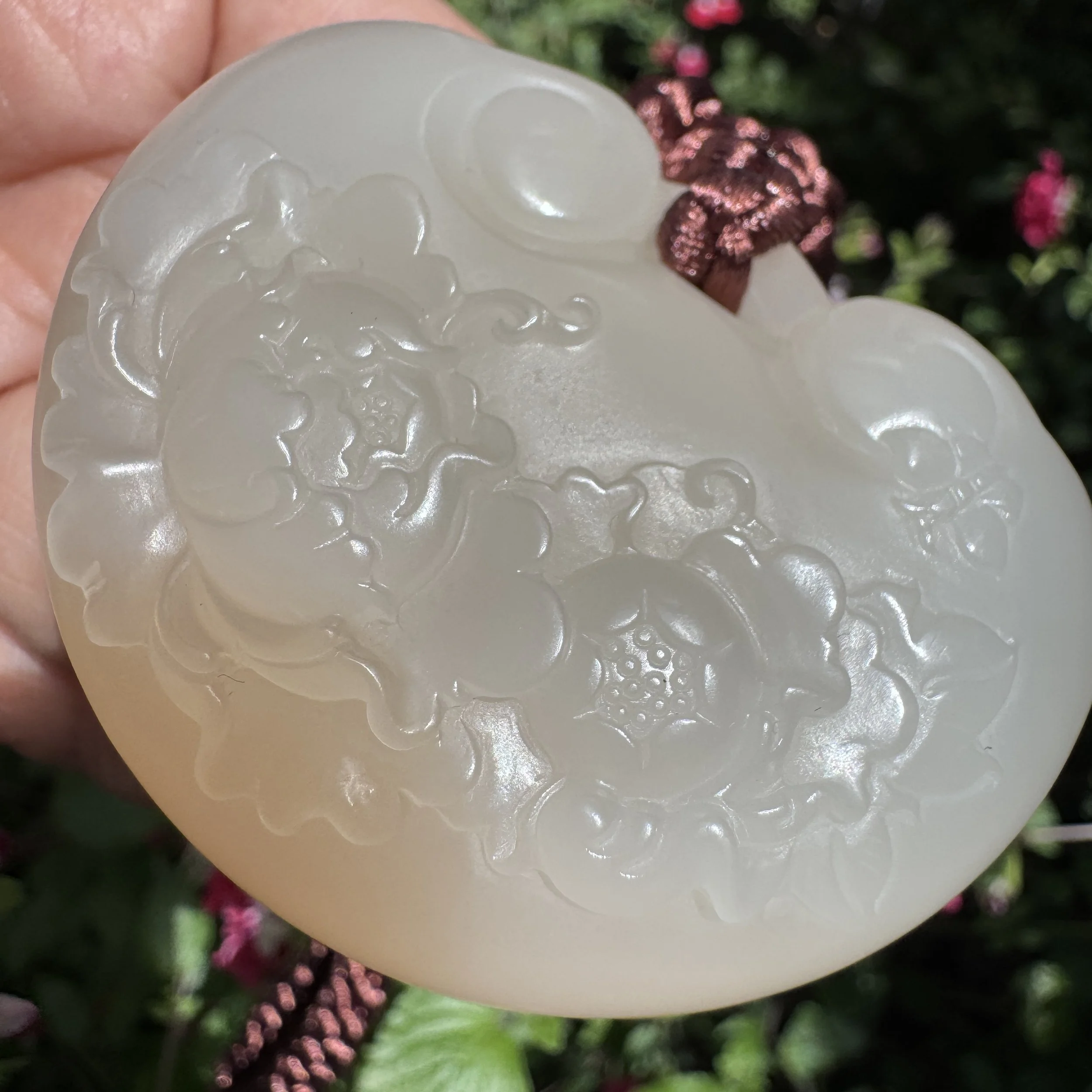 Hetian Pink Nephrite Jade Pendant Necklace