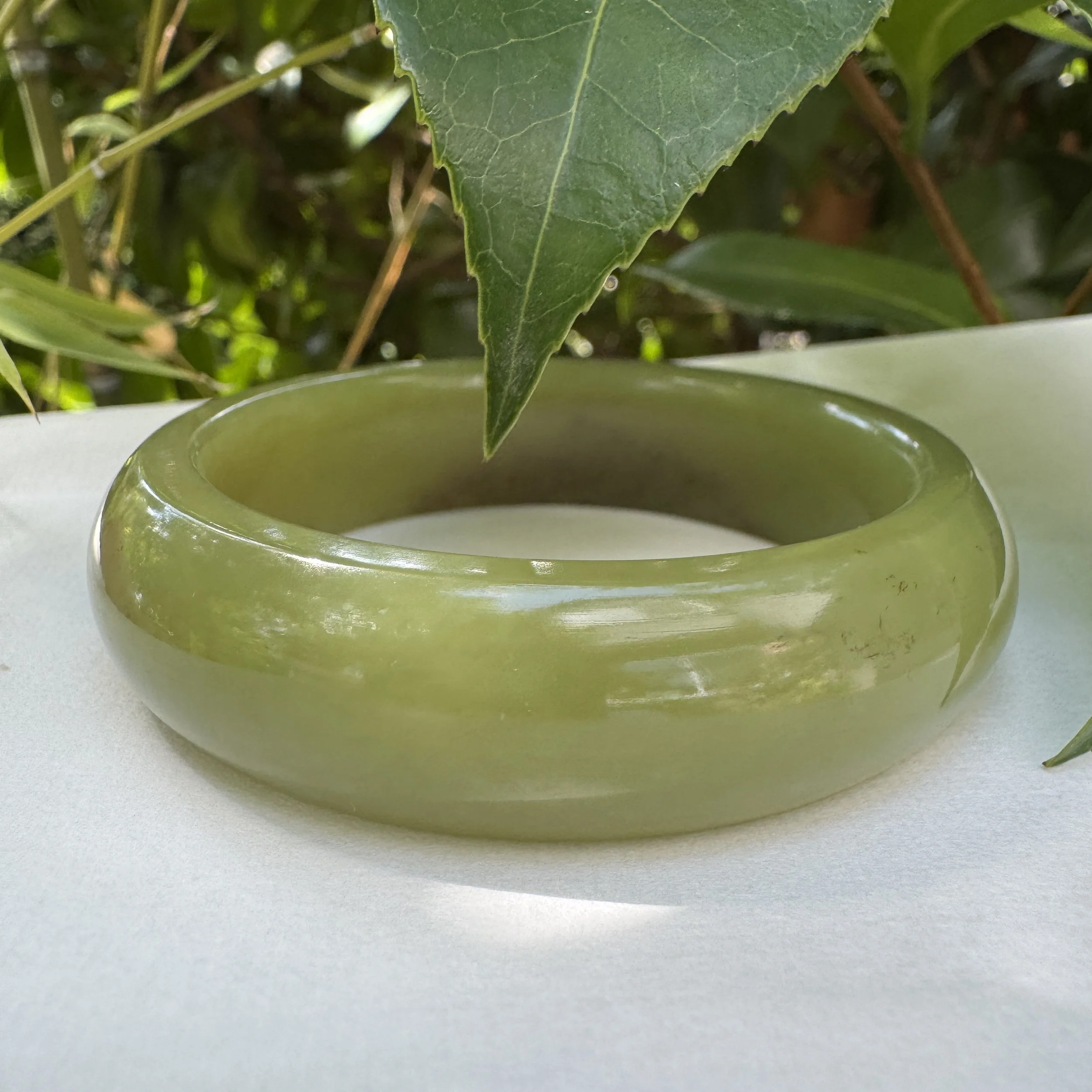 55.4mm Xinjiang Hetian Nephrite Jade Bangle Bracelet