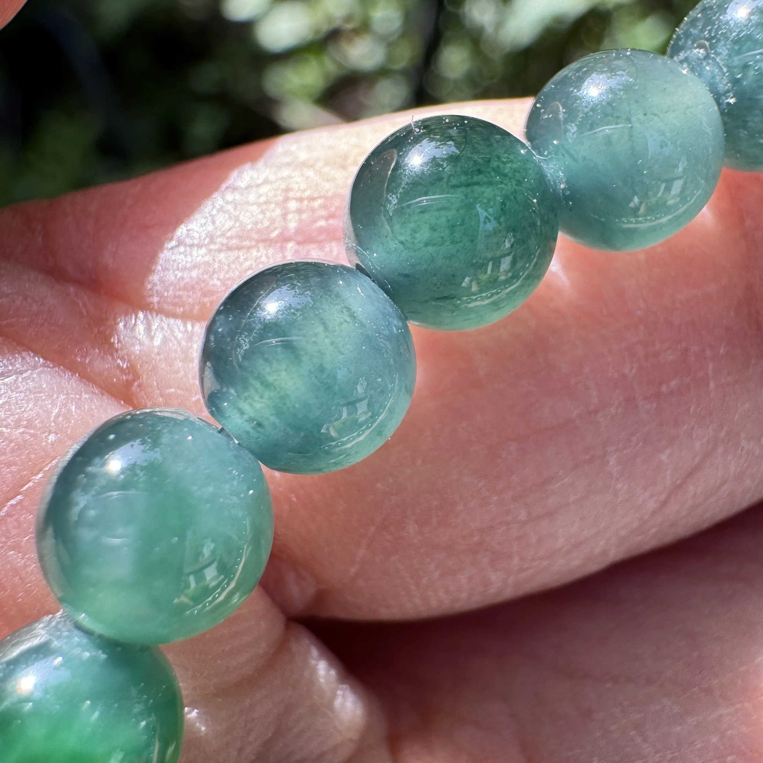 Genuine 100% natural untreated Type A Jade bracelet - Guatemalan Jadeite beads (6mm)-icy blue jade