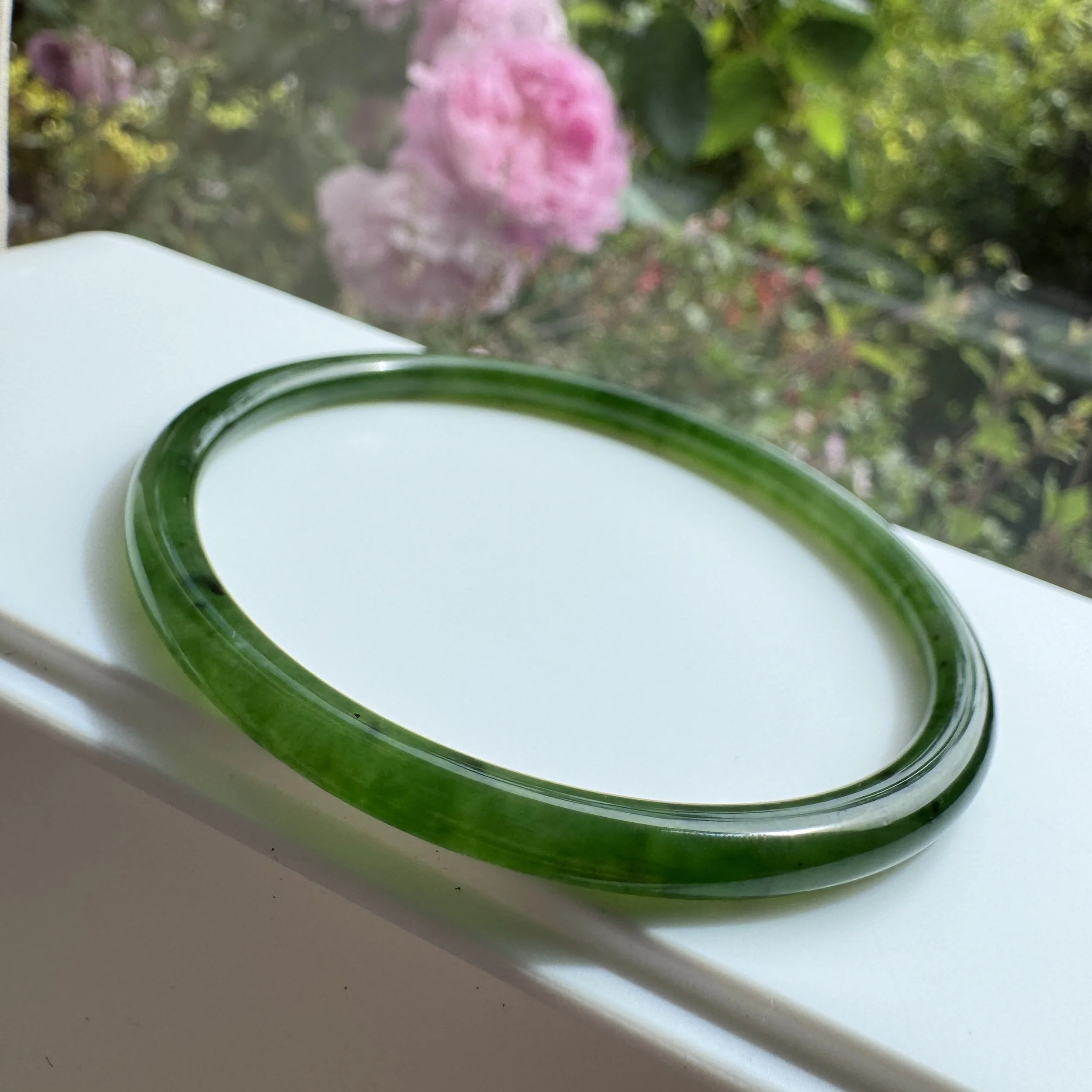 61 mm Hetian Green Nephrite Jade Bangle
