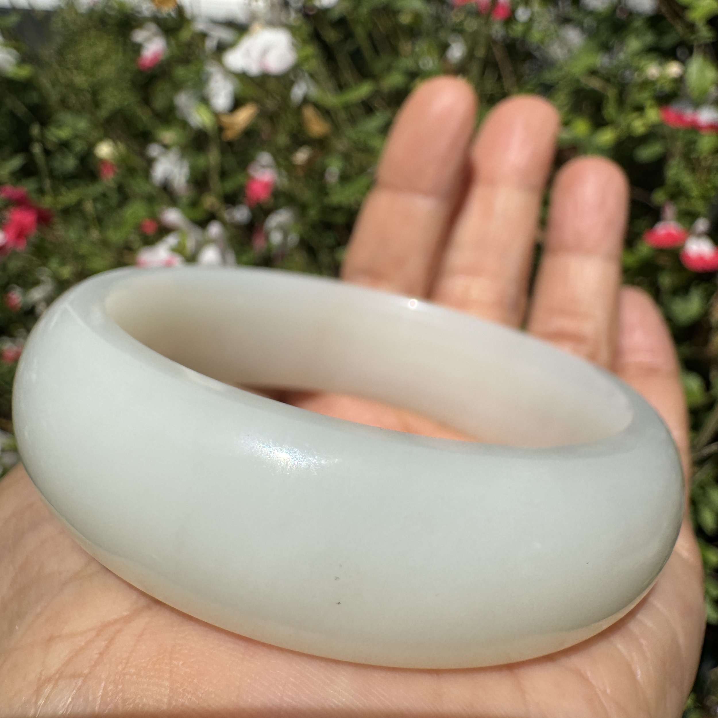 mutton white fat nephrite jade bangle-jademastetvancouver.com
