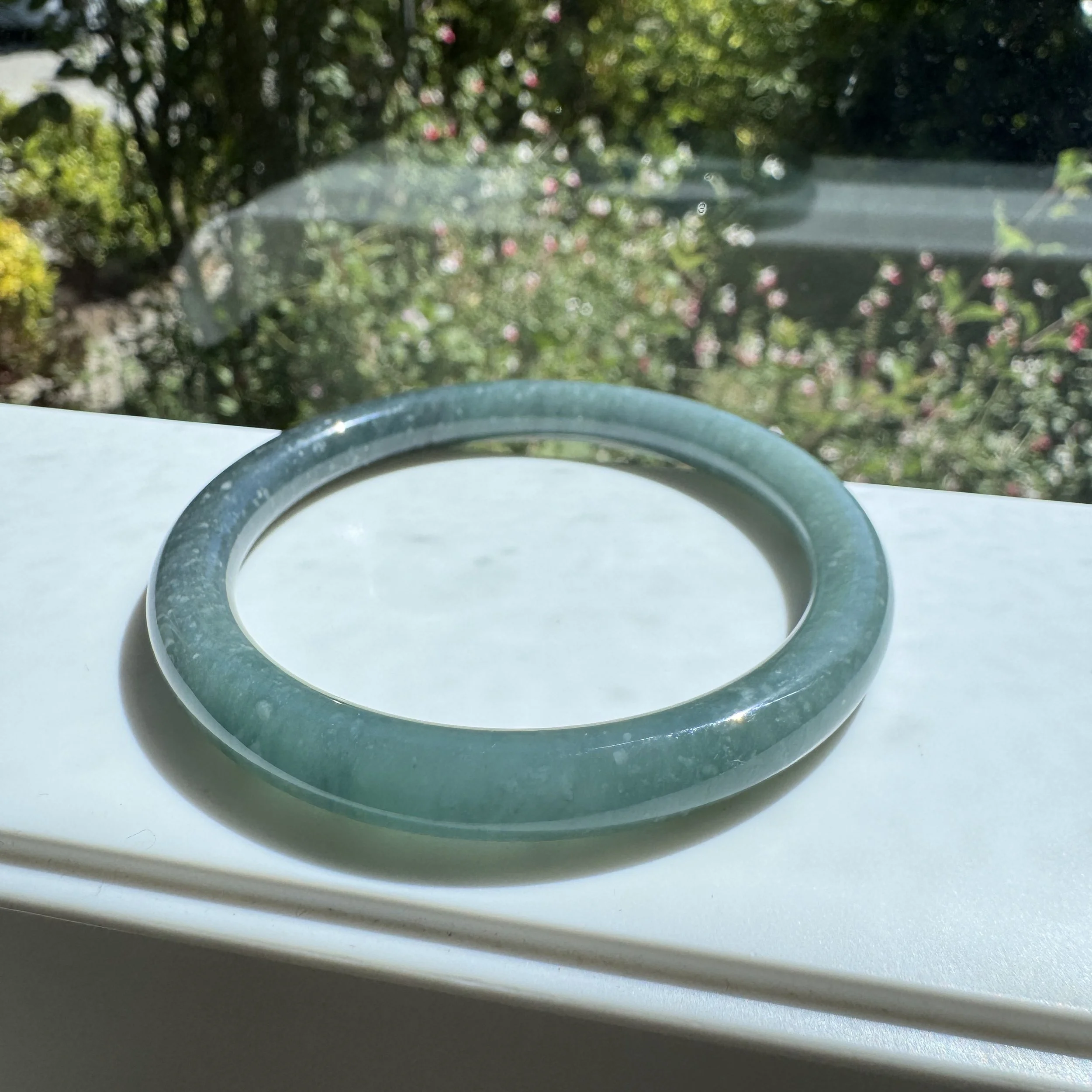 Type A  certified Natural Guatemalan Jadeite Bangle Bracelet (56.7mm)