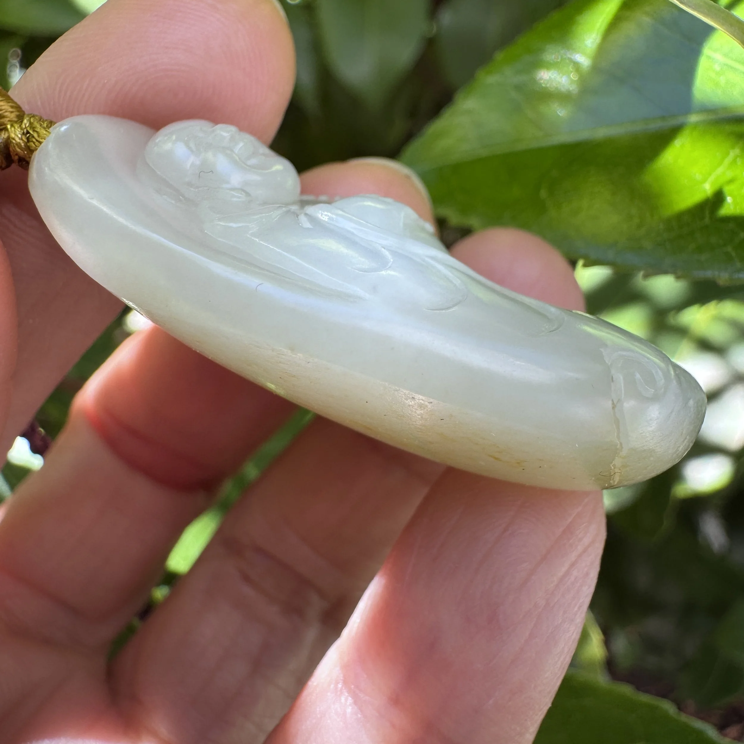 op grade Hetian mutton fat white seed jade- jademastervancouver