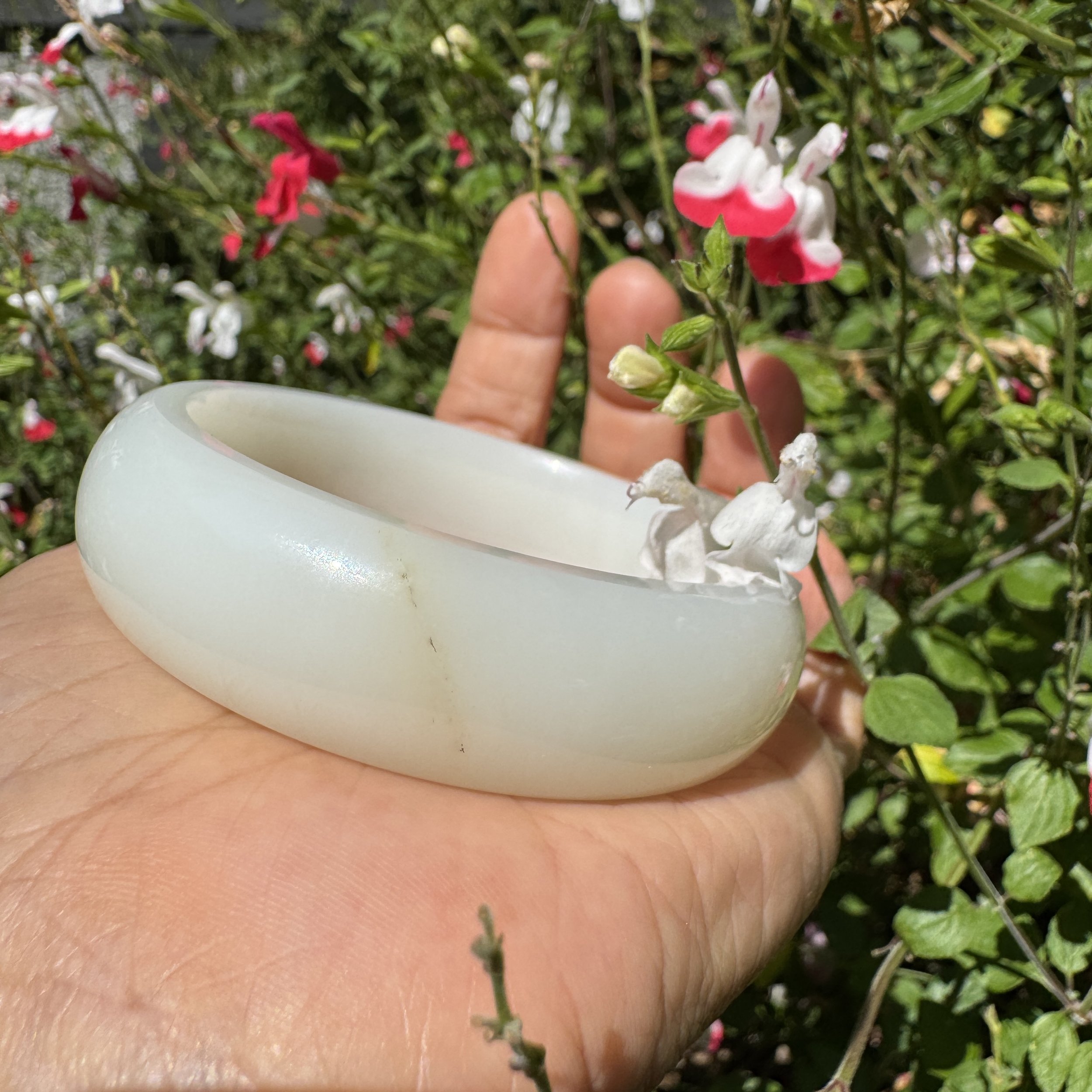 mutton white fat nephrite jade bangle-jademastetvancouver.com