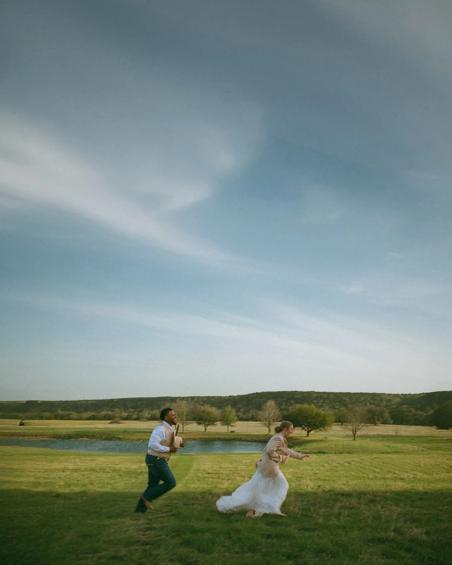 Less posing.
More running through fields in your wedding clothes.

#austinweddingphotographer #texasweddingphotographer #cinematicweddingphotography #texashillcountrywedding #unscriptedphotography