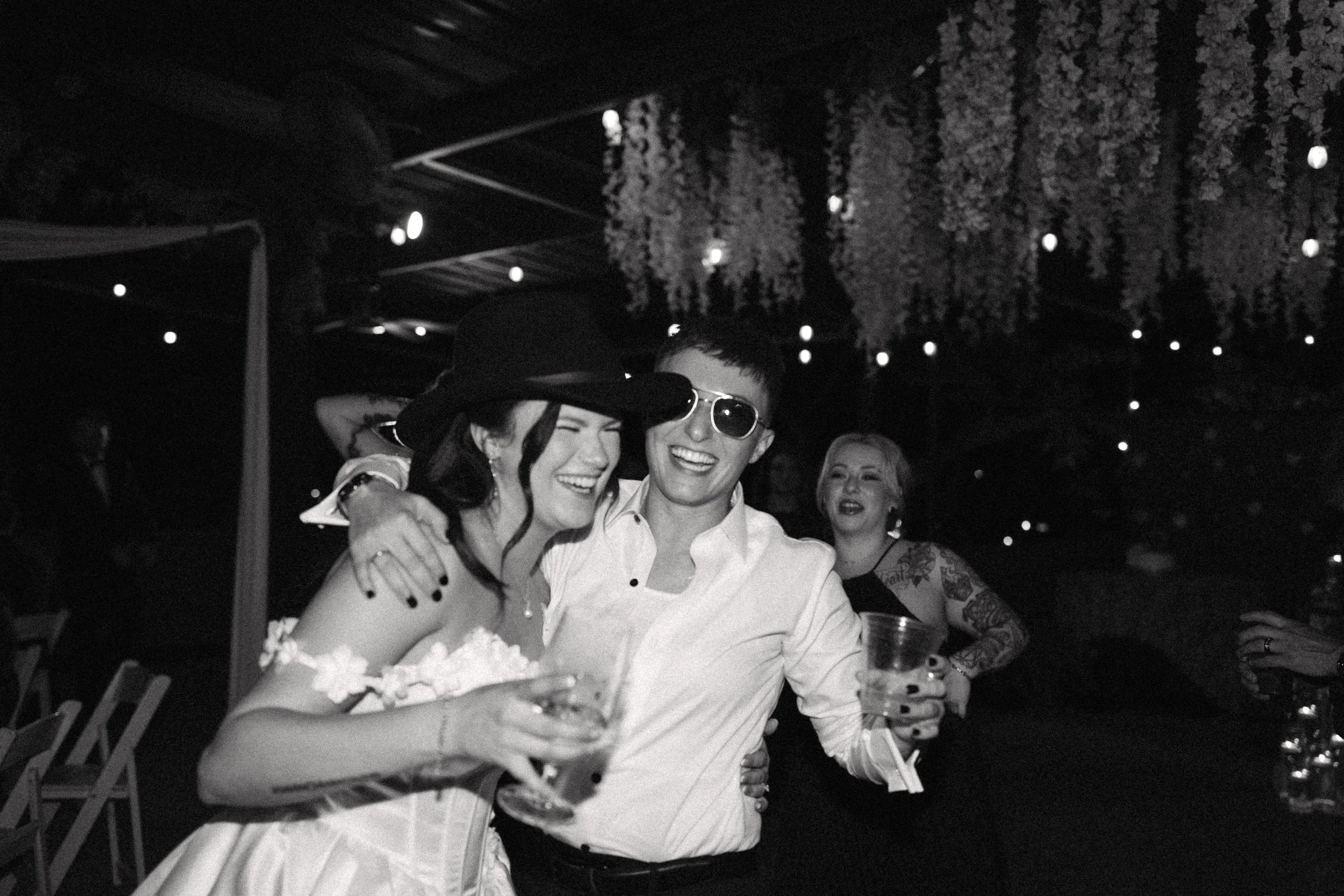 bride laughing at reception, Arrowwood Weddings and Events, Palmer, Texas