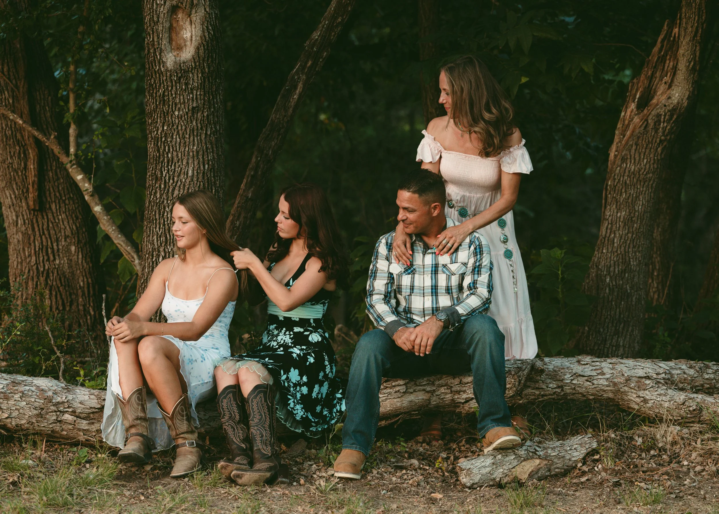 Family photoshoot on their farm