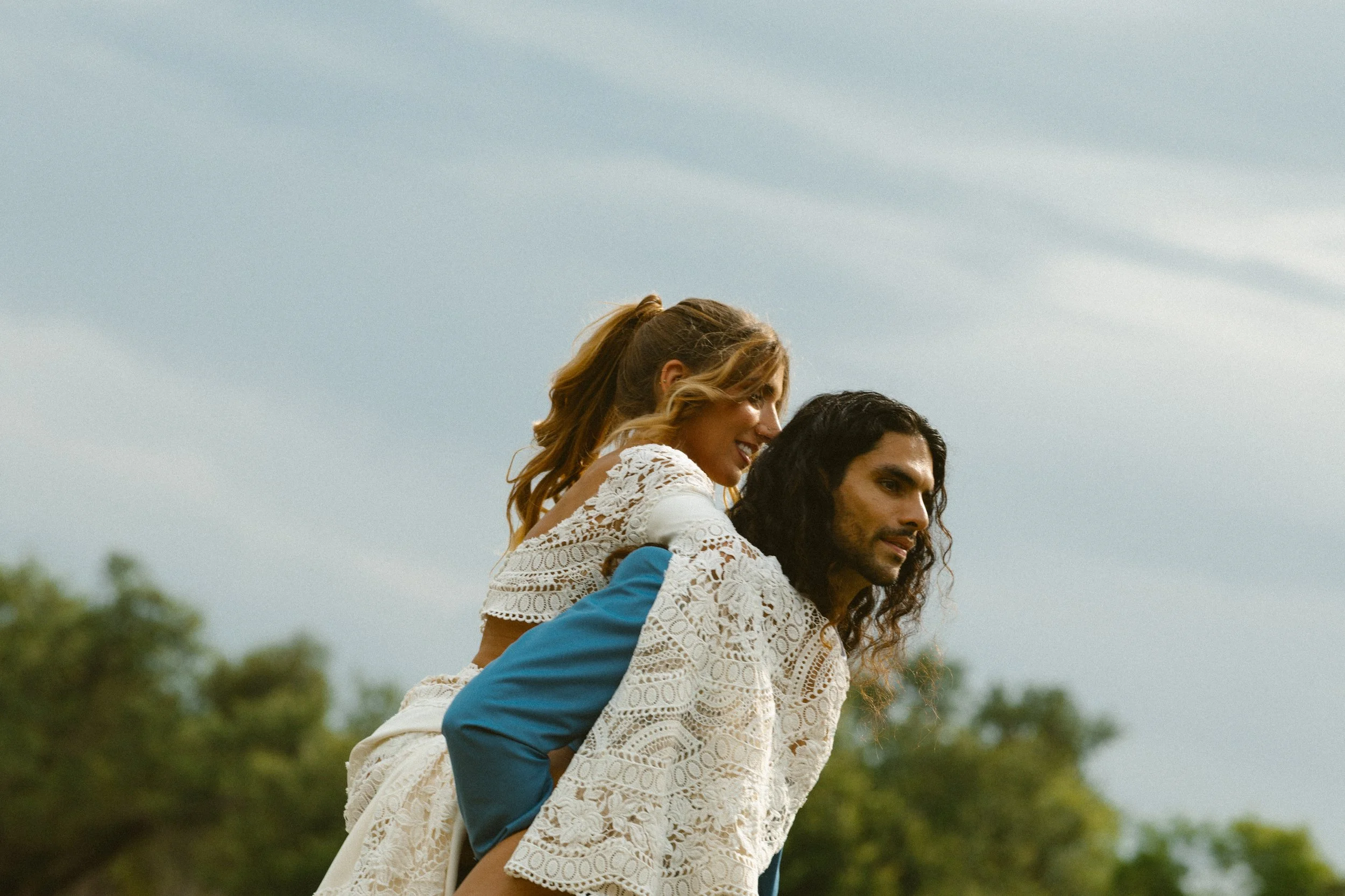 A cinematic wedding or family photograph