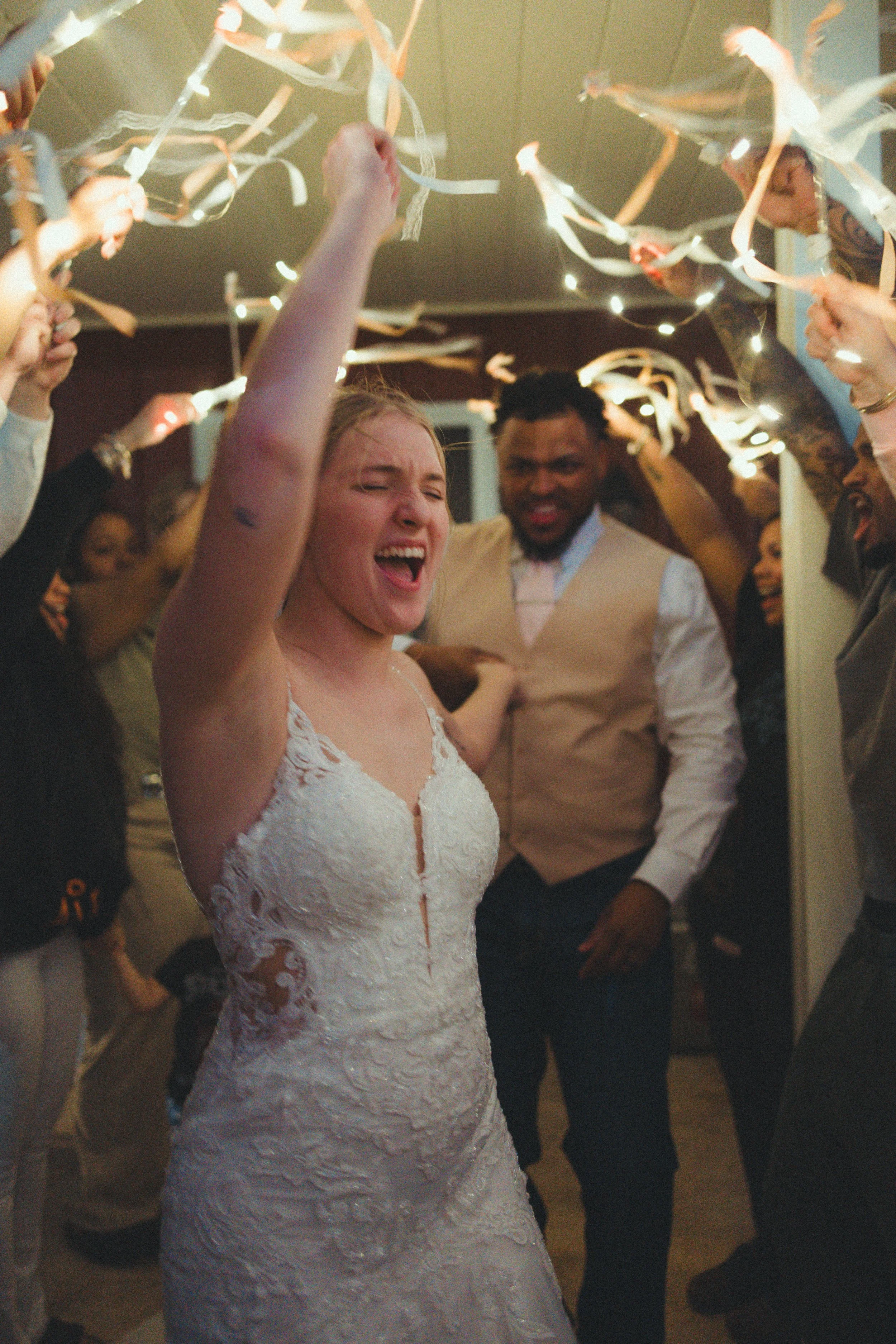 Wedding ribbon exit