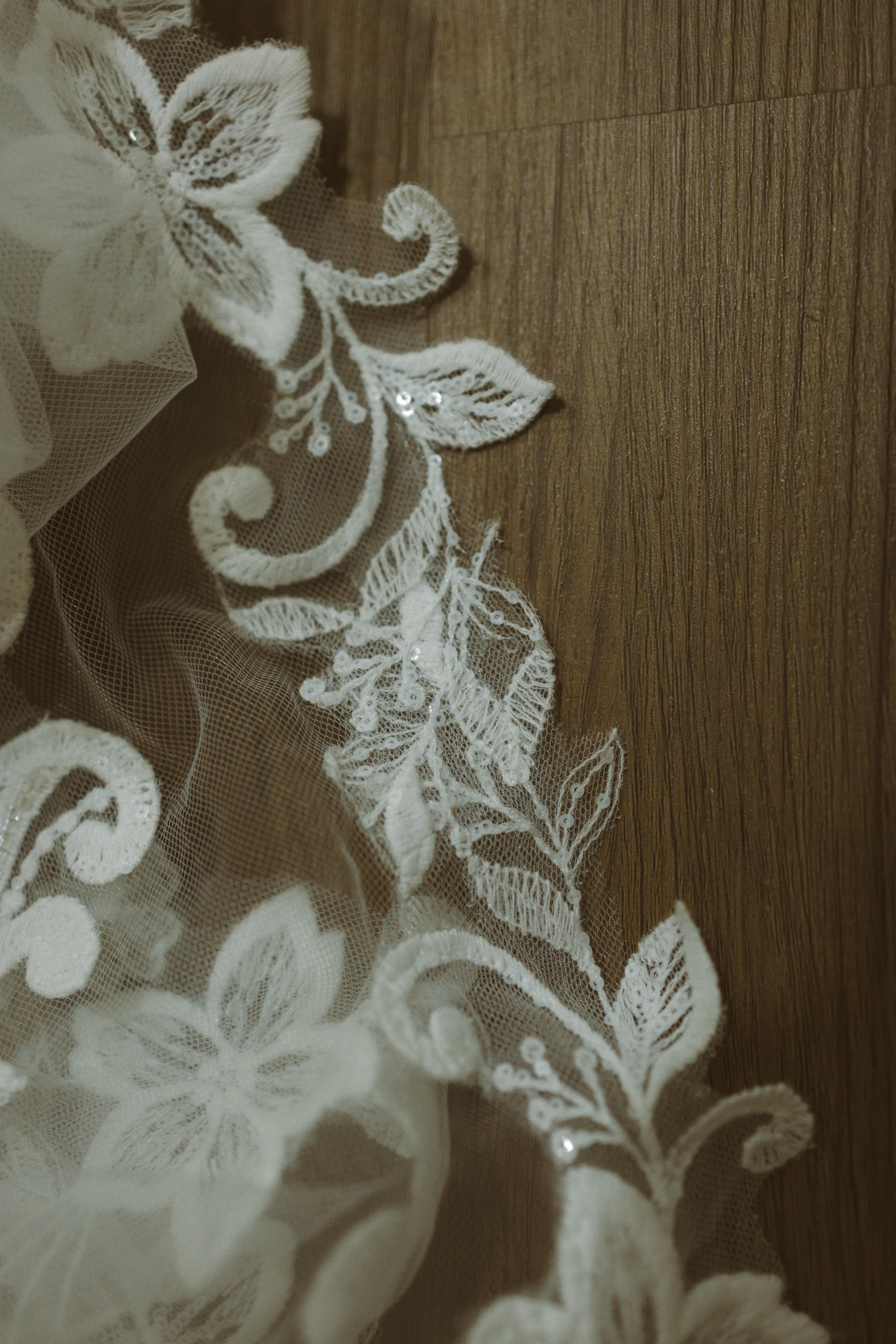 Lace wedding dress detail
