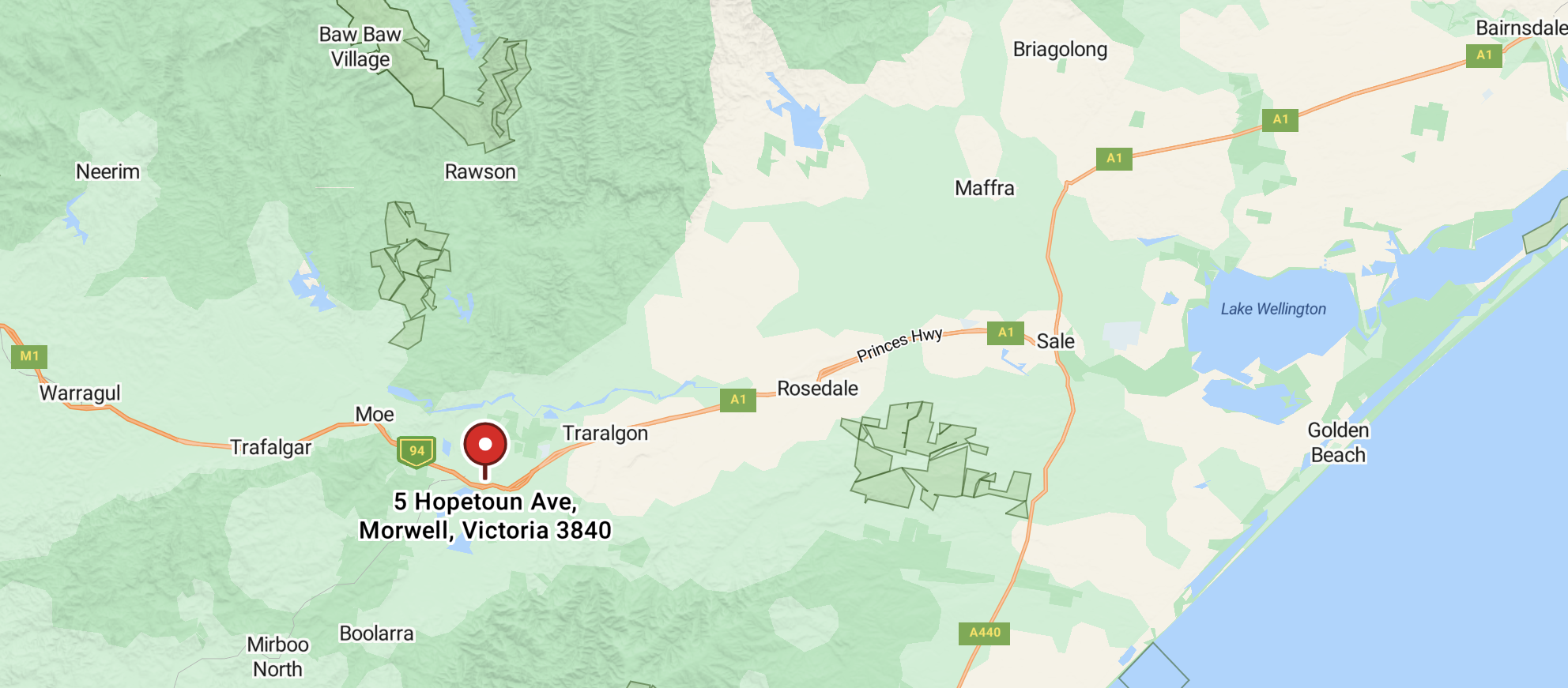 Map of gippsland