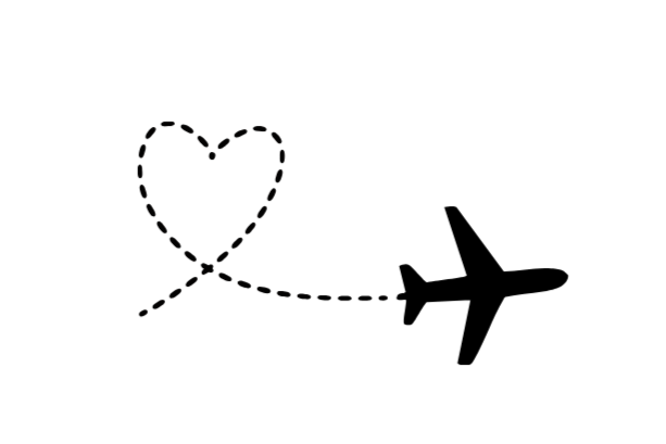 A line drawing of a heart with a star inside it.