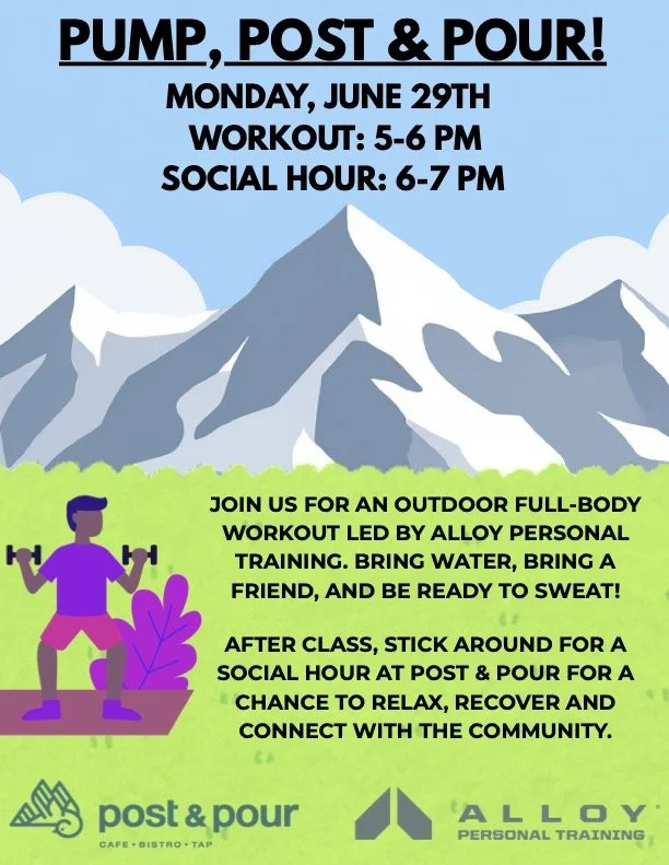 PUMP, POST & POUR. Community workout with Alloy Fitness