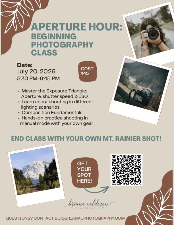 Aperture Hour: Beginning Photography Class with Brianna Calderon Photography