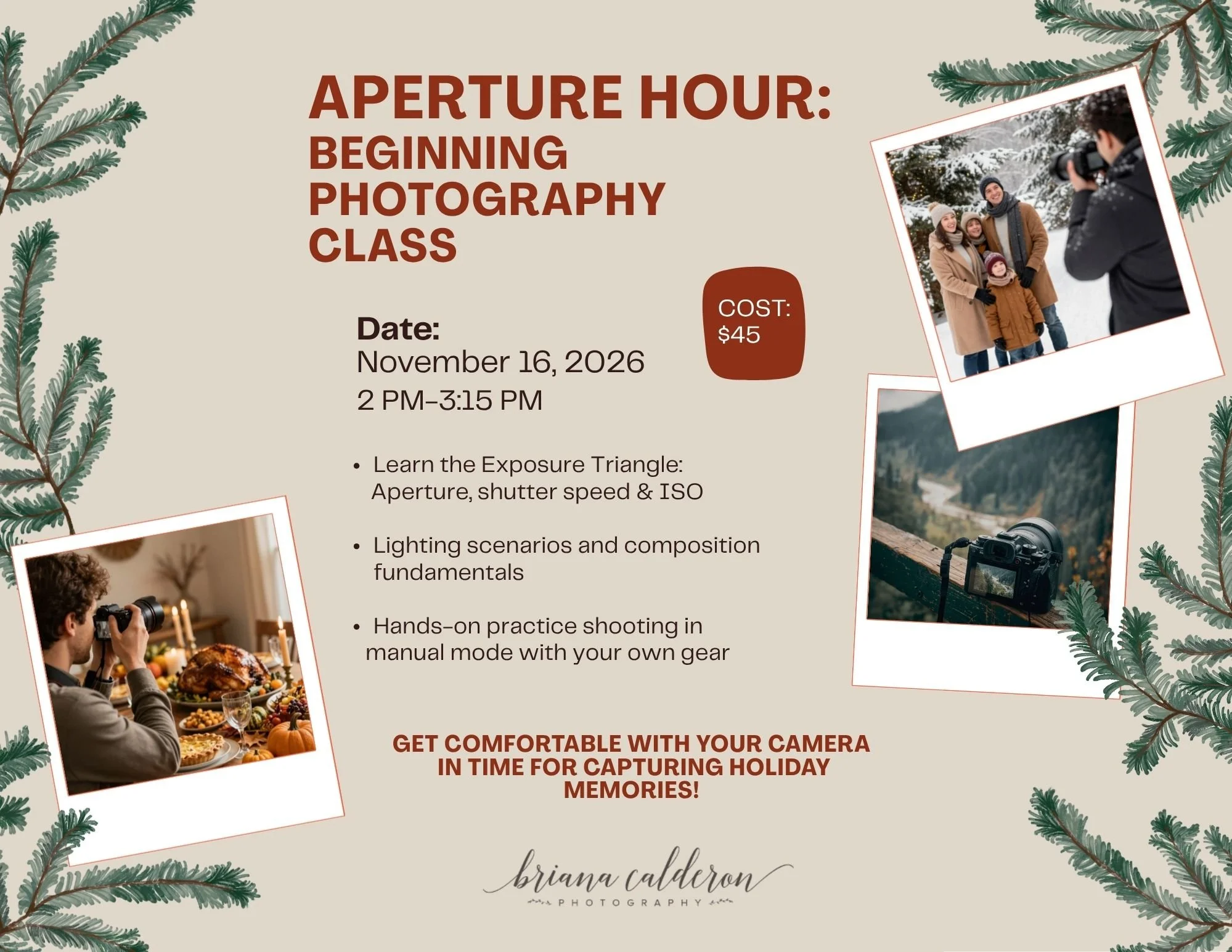 Aperture Hour - Beginning Photography Class with Briana Calderon 