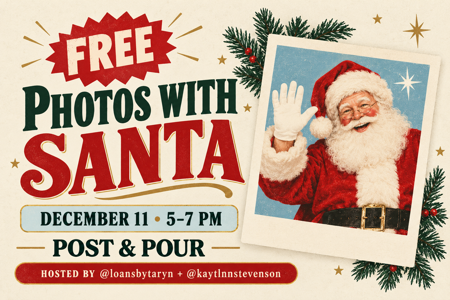 Photos with Santa, Hosted by @loansbytaryn and @kaytlnnstevenson