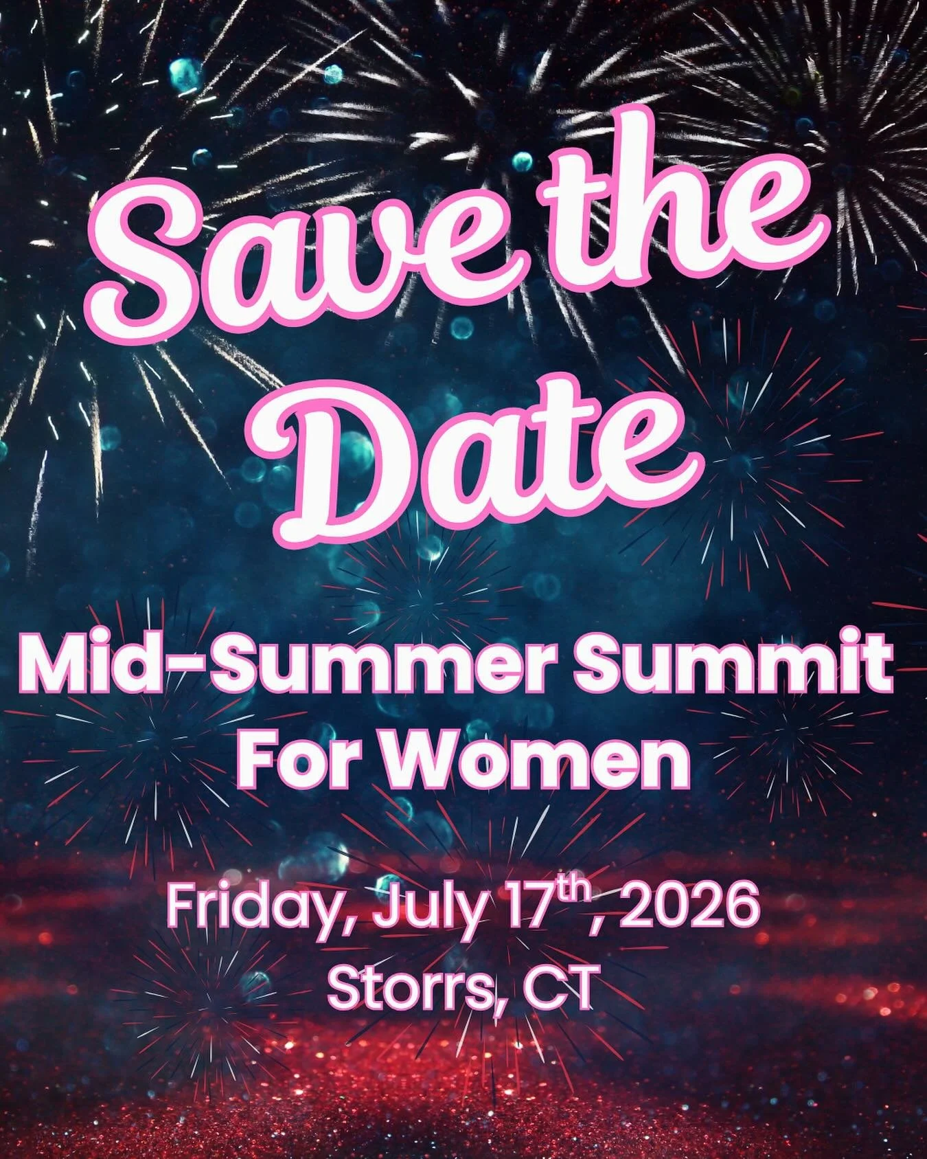 Already dreaming of Fourth of July plans as the cold weather hits? How about the couple weeks after?

Go ahead and mark your calendars because we are only 8 months out from our 2nd Annual Mid-Summer Summit for Women! 

After all the fun and sparks th