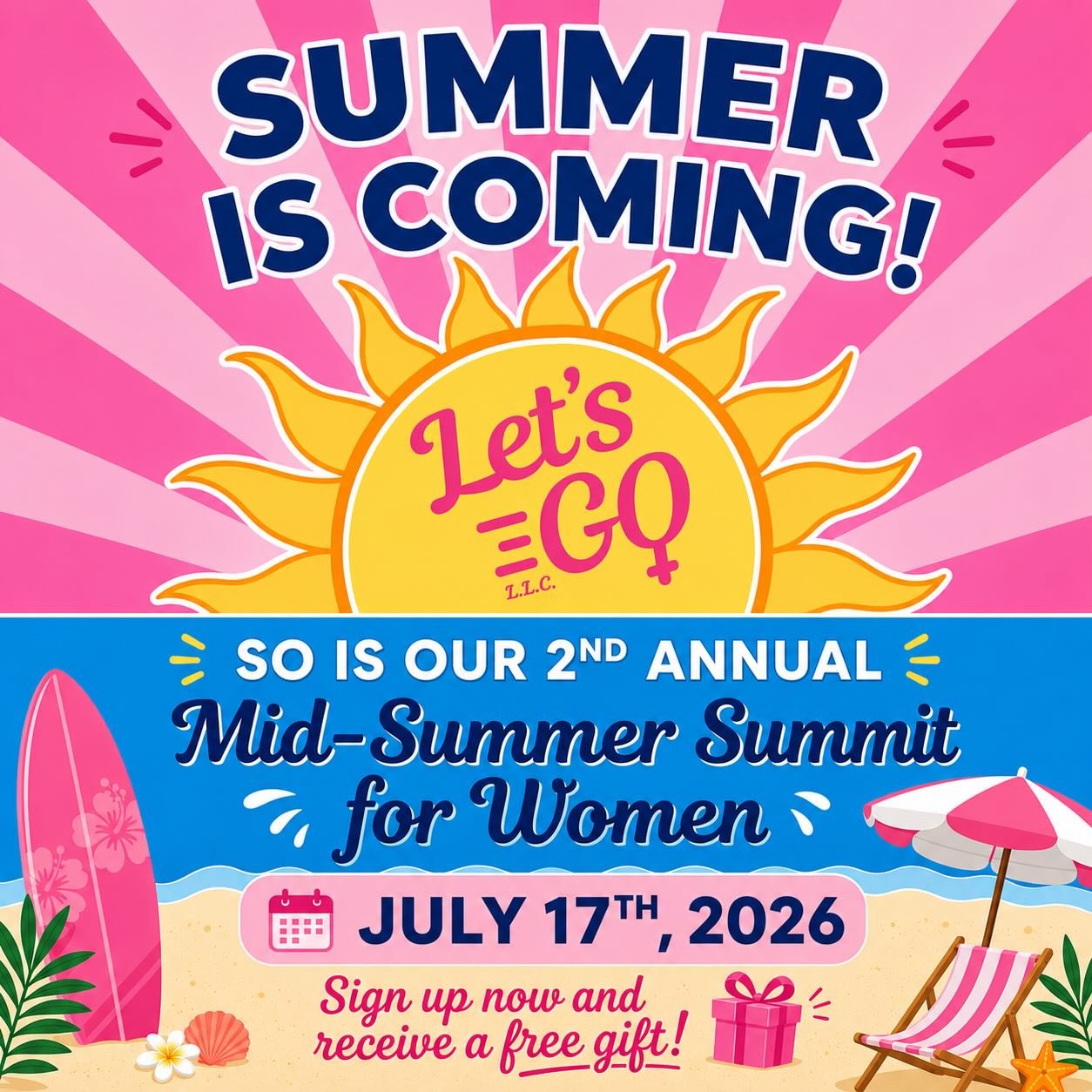 Join us on July 17th for our 2nd Annual Mid-Summer Summit for Women in Storrs, CT!
It will be a day of women coming together to tackle the challenging, taboo topics women face in sports, in work, and in life. Come and join a community with an amazing
