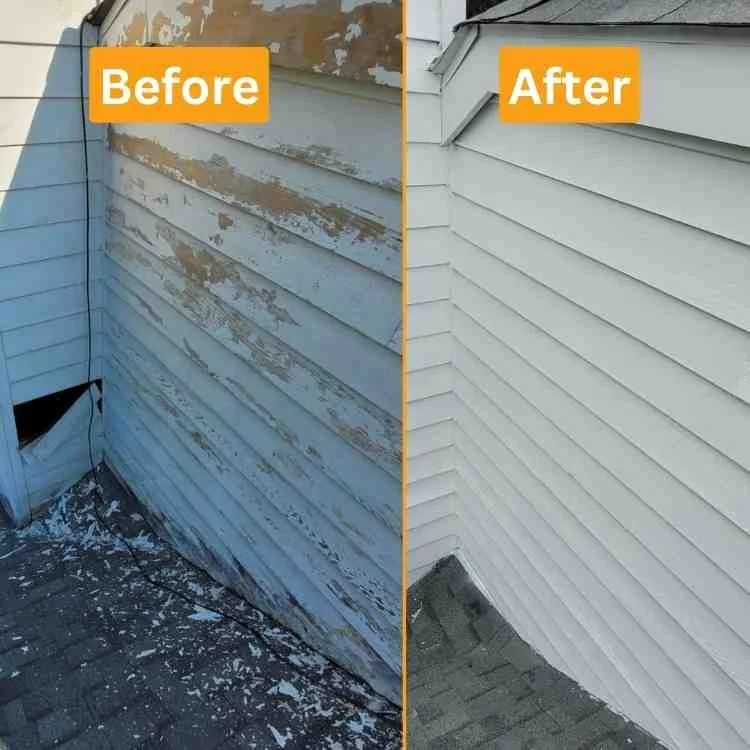 Clapboard siding repair before and after 
