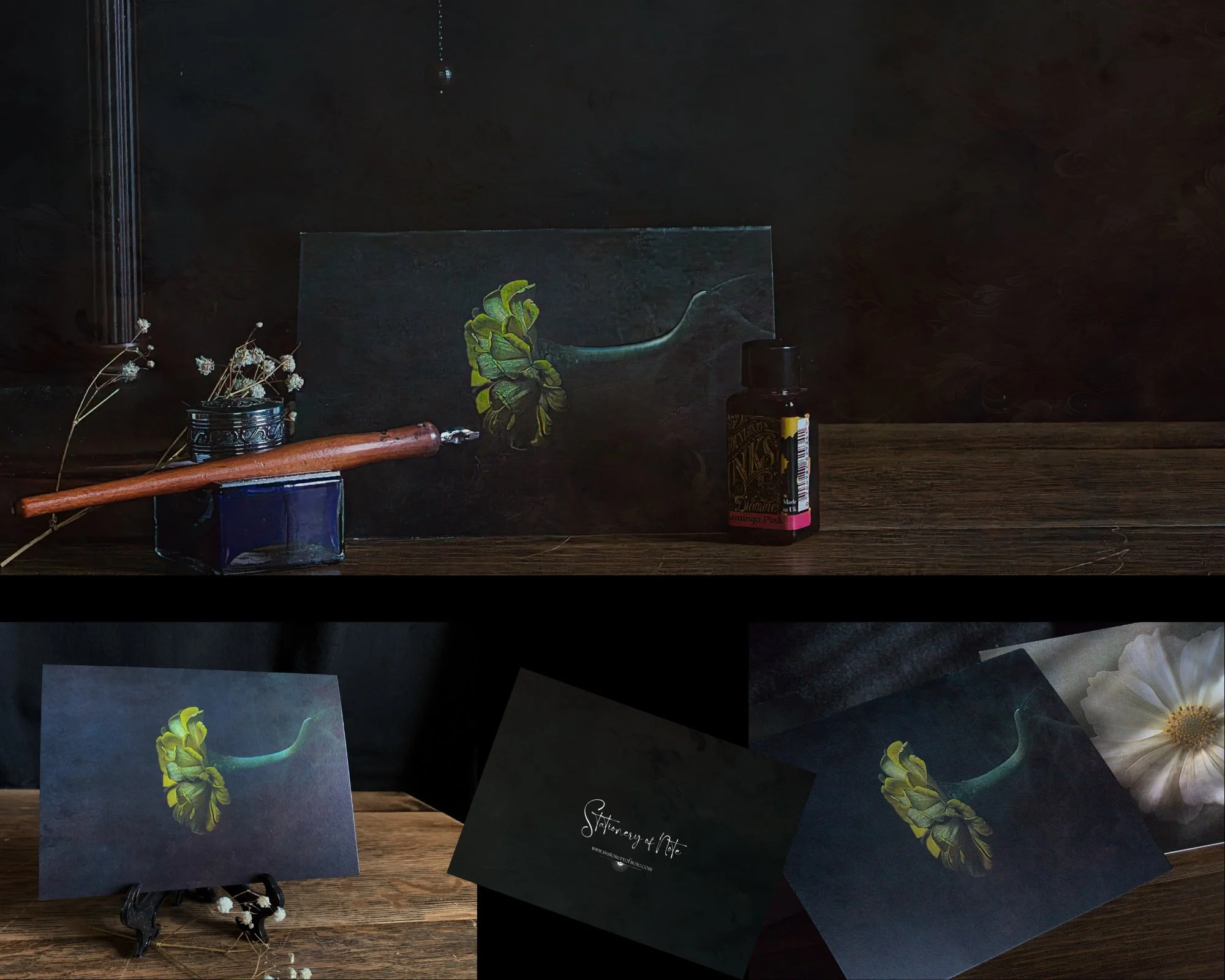 The Garden Series #3:  The Yellow Flower (4 cards pack)