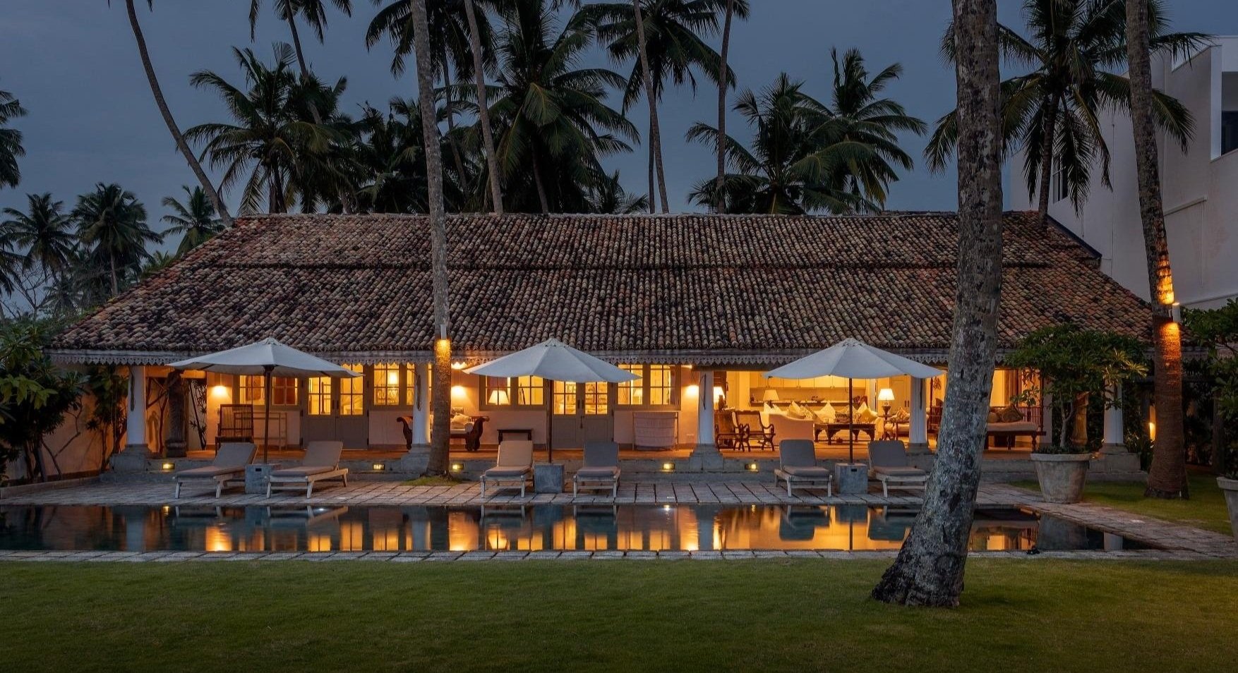 Samudra Beach Villa at night