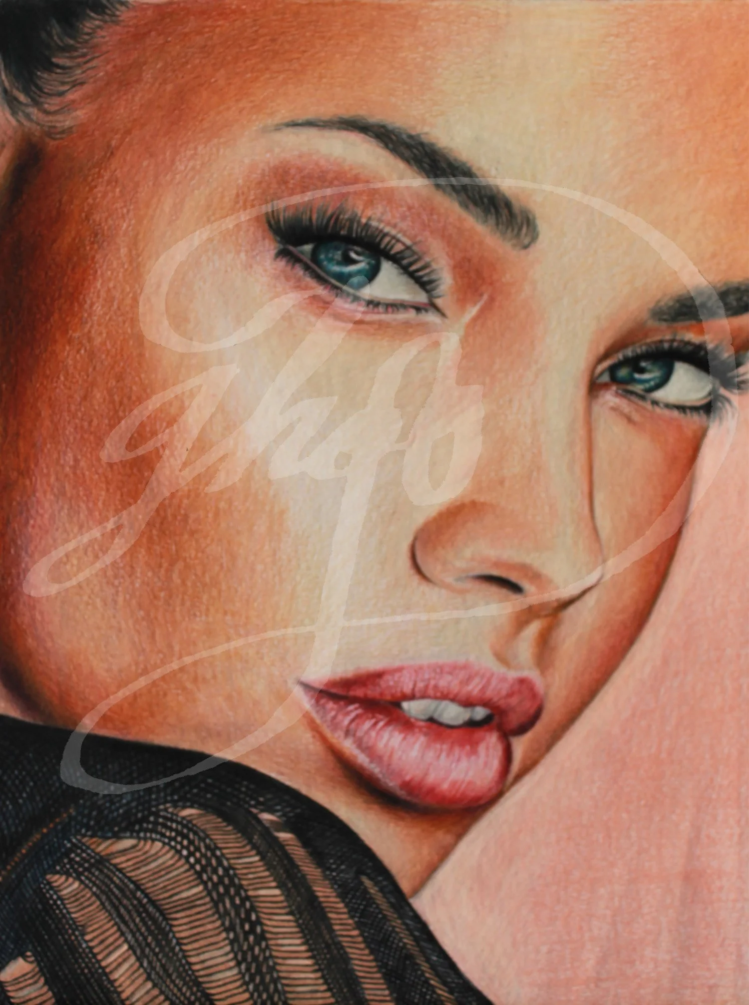 woman face turned-colored pencil.jpg