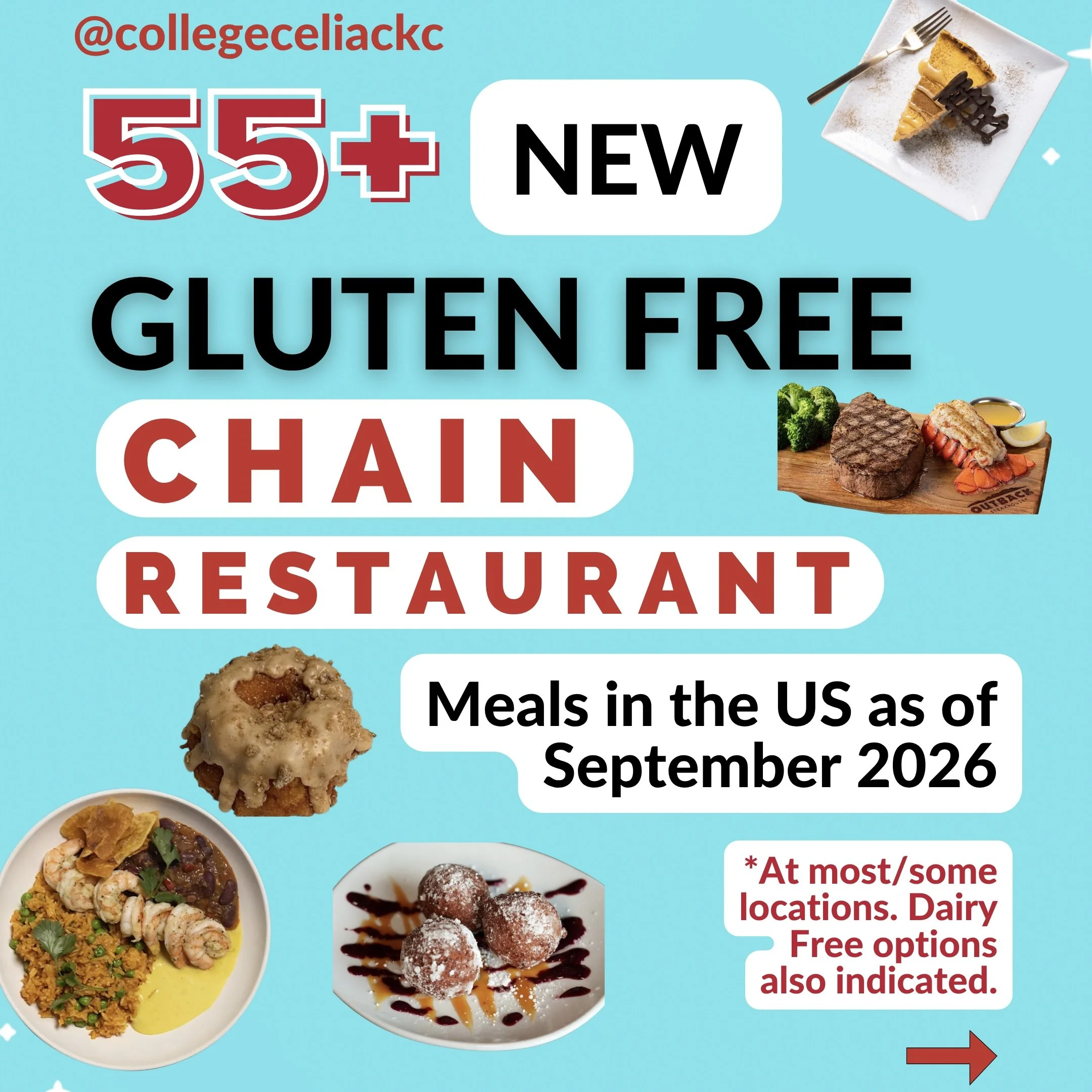 55+ NEW Gluten Free Options at US Chain Restaurants as of September 2026