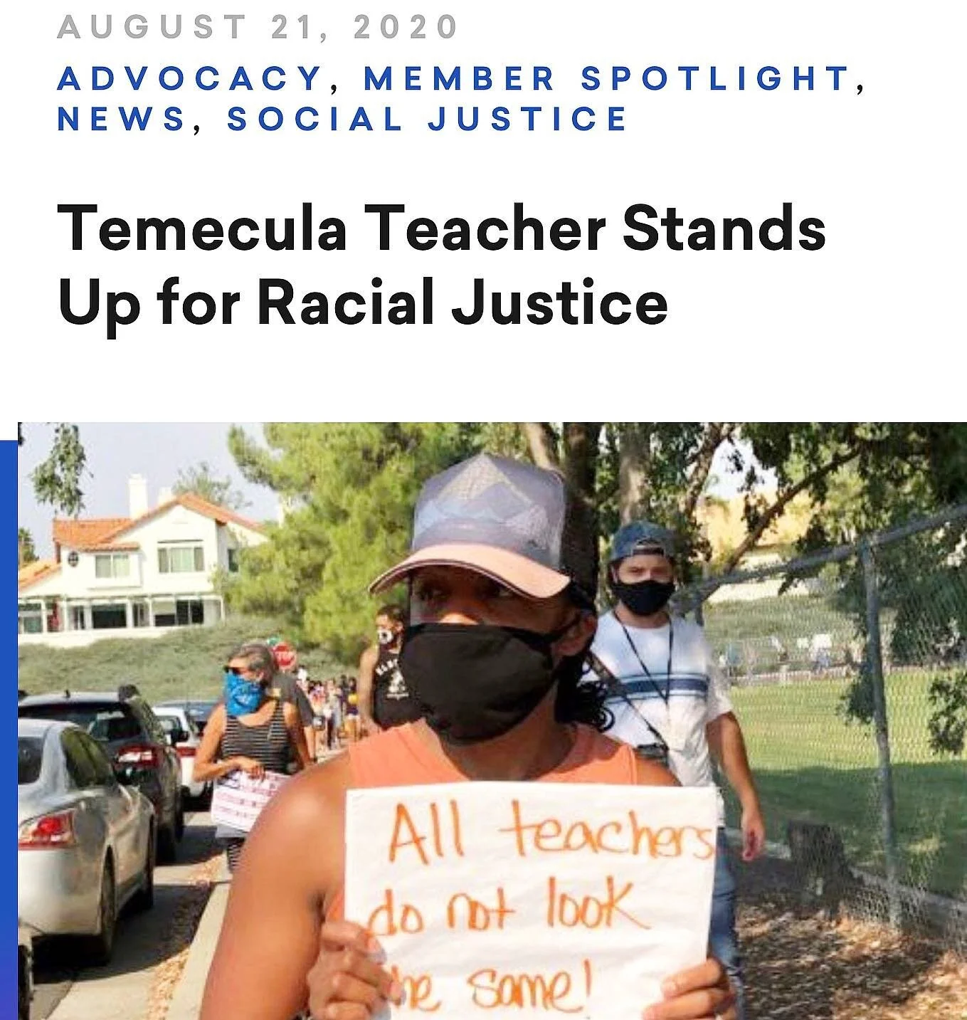 On the morning of Aug. 14, 2020 as teacher Tiffany Suetos prepared to record background footage for her PE class at school, she was verbally assaulted by a couple from the neighborhood, who demanded she leave the Redhawk Elementary School campus imme