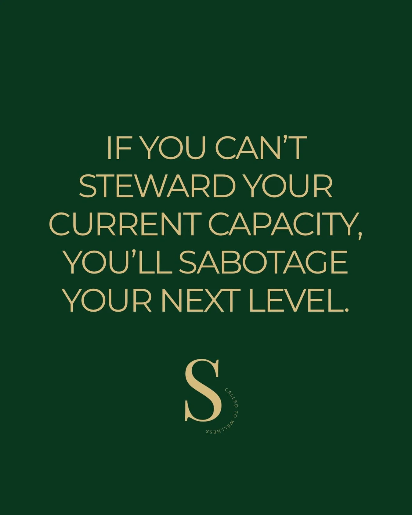 If you can&rsquo;t steward your current capacity, you&rsquo;ll sabotage your next level.

Wellness isn&rsquo;t optional when you&rsquo;re called.
Your body, your habits, your discipline they all have to agree with your assignment.

She&rsquo;s Called