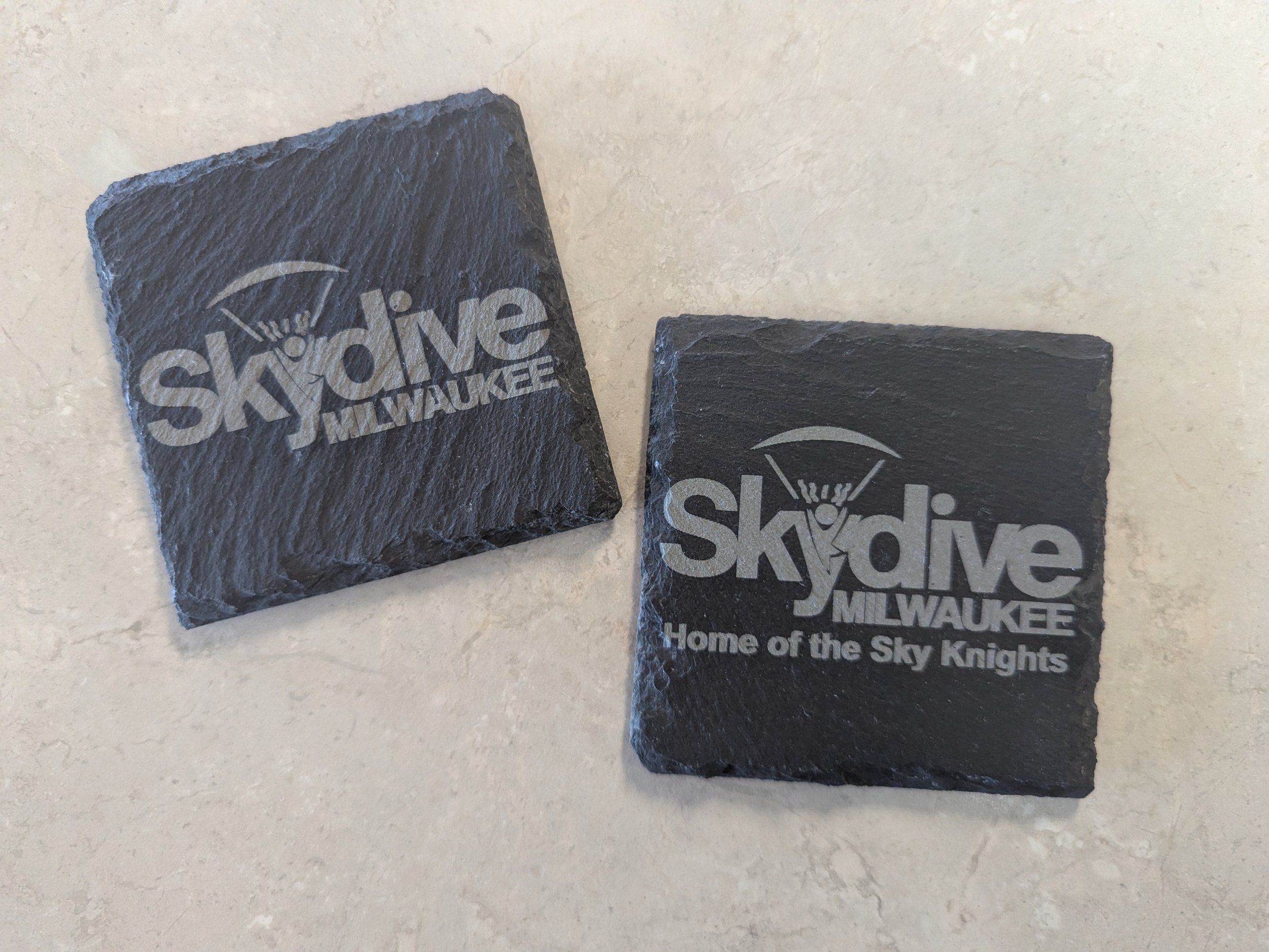Skydive Milwaukee Slate Coasters