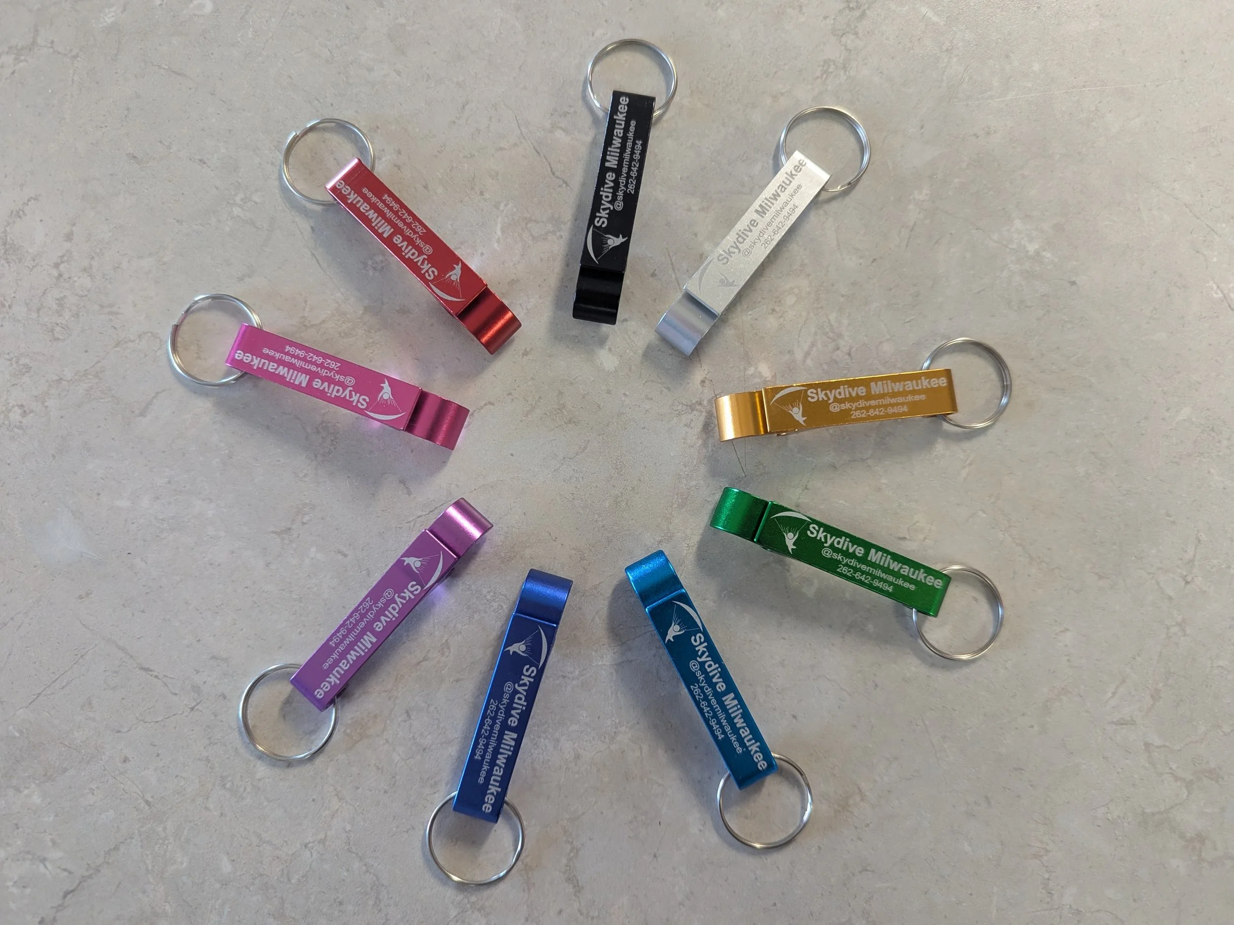 Skydive Milwaukee Bottle Opener Keychain