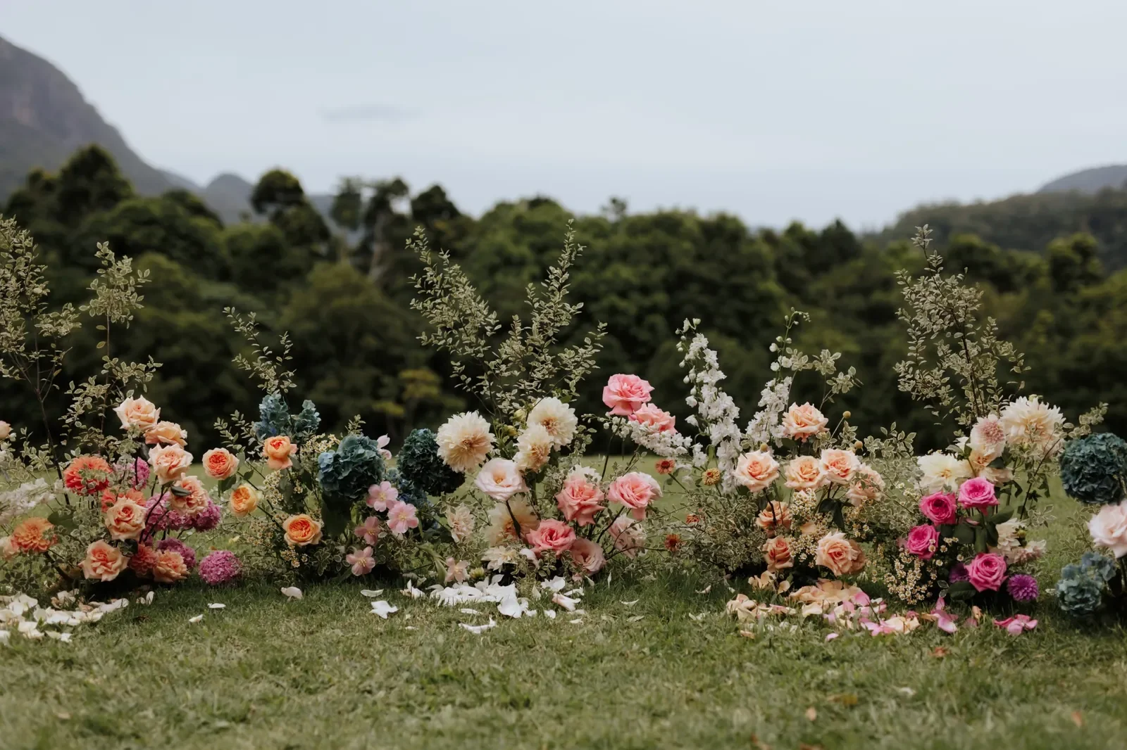 modern romantic garden-style wedding nested arbour Gold Coast Hinterland
