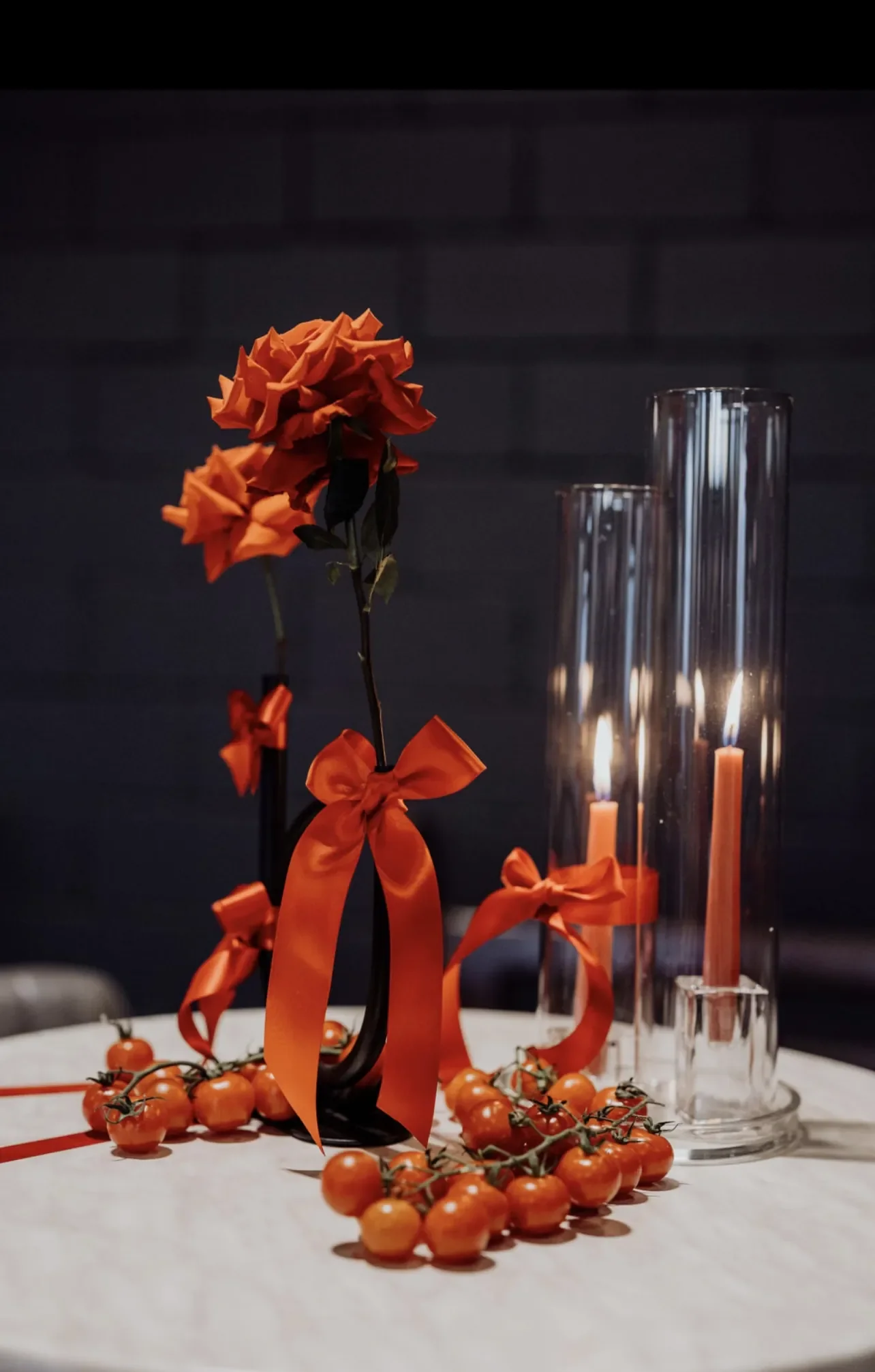 modern all red wedding contemporary floral design Brisbane